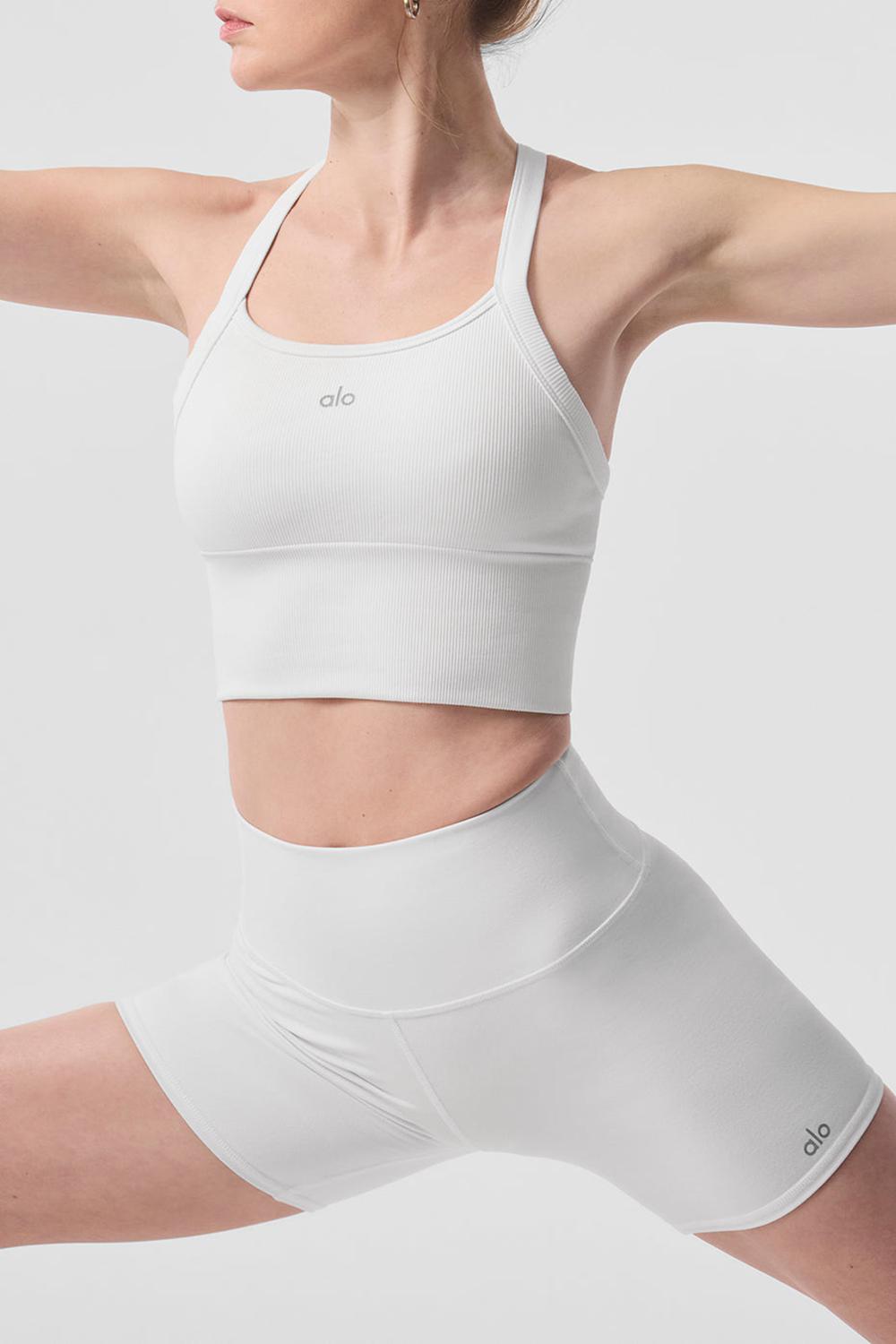 Bra Tank Alo Yoga Seamless Ribbed Favorite Mujer Blancos | Mexico  TUC-718054