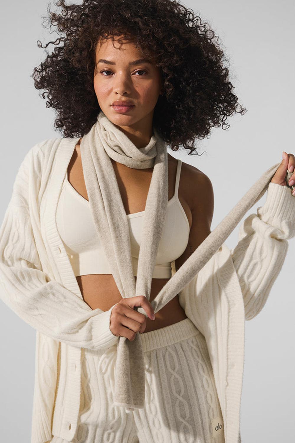 Bufanda Alo Yoga Cashmere Light Frosted Mujer Winter Latte / Ivory | Mexico  OSG-204768