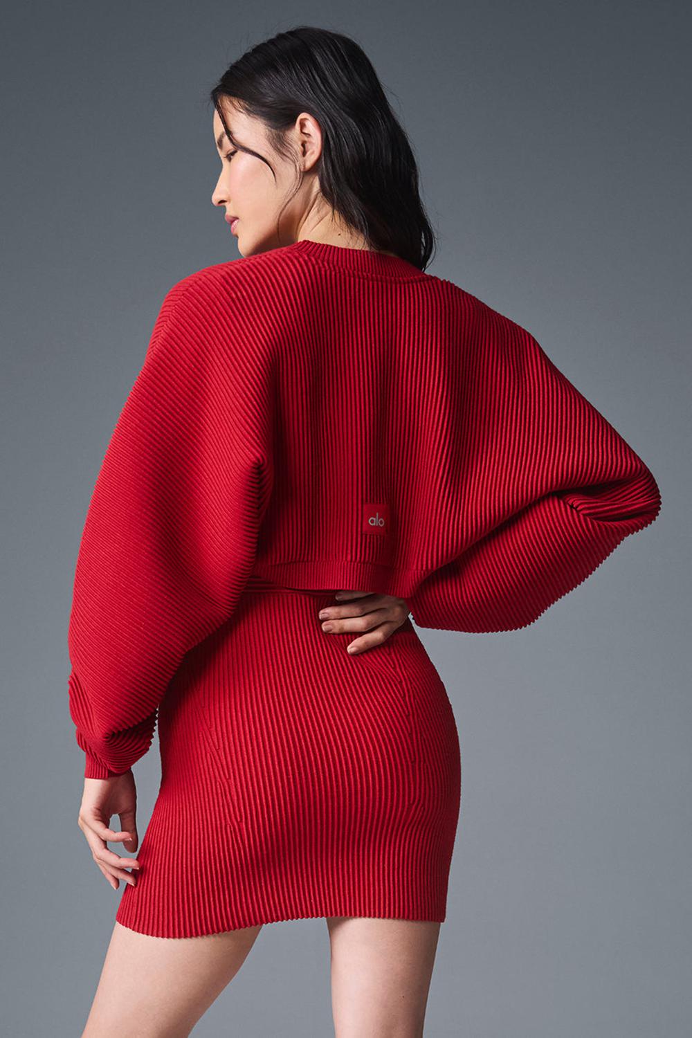 Bufanda Alo Yoga Denim Knit Shawl Mujer Rojos Azules Rojos | Mexico  PXN-968471