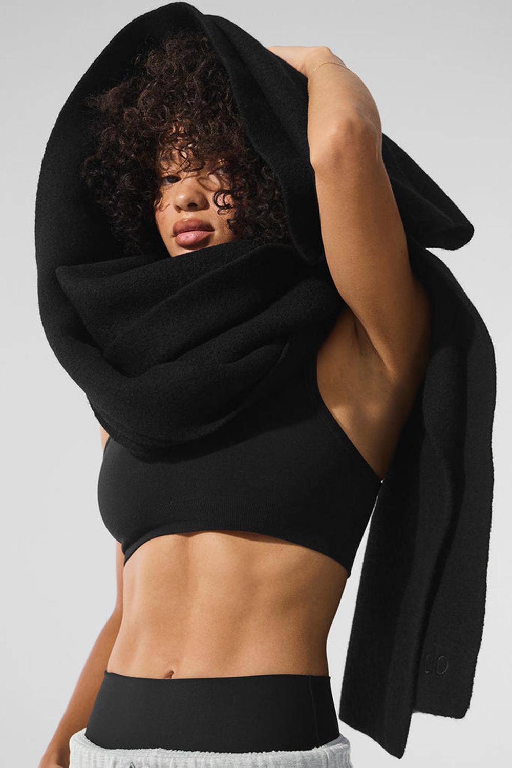 Bufanda Alo Yoga Merino Wool Oversized Mujer Negros | Mexico  FPD-961470