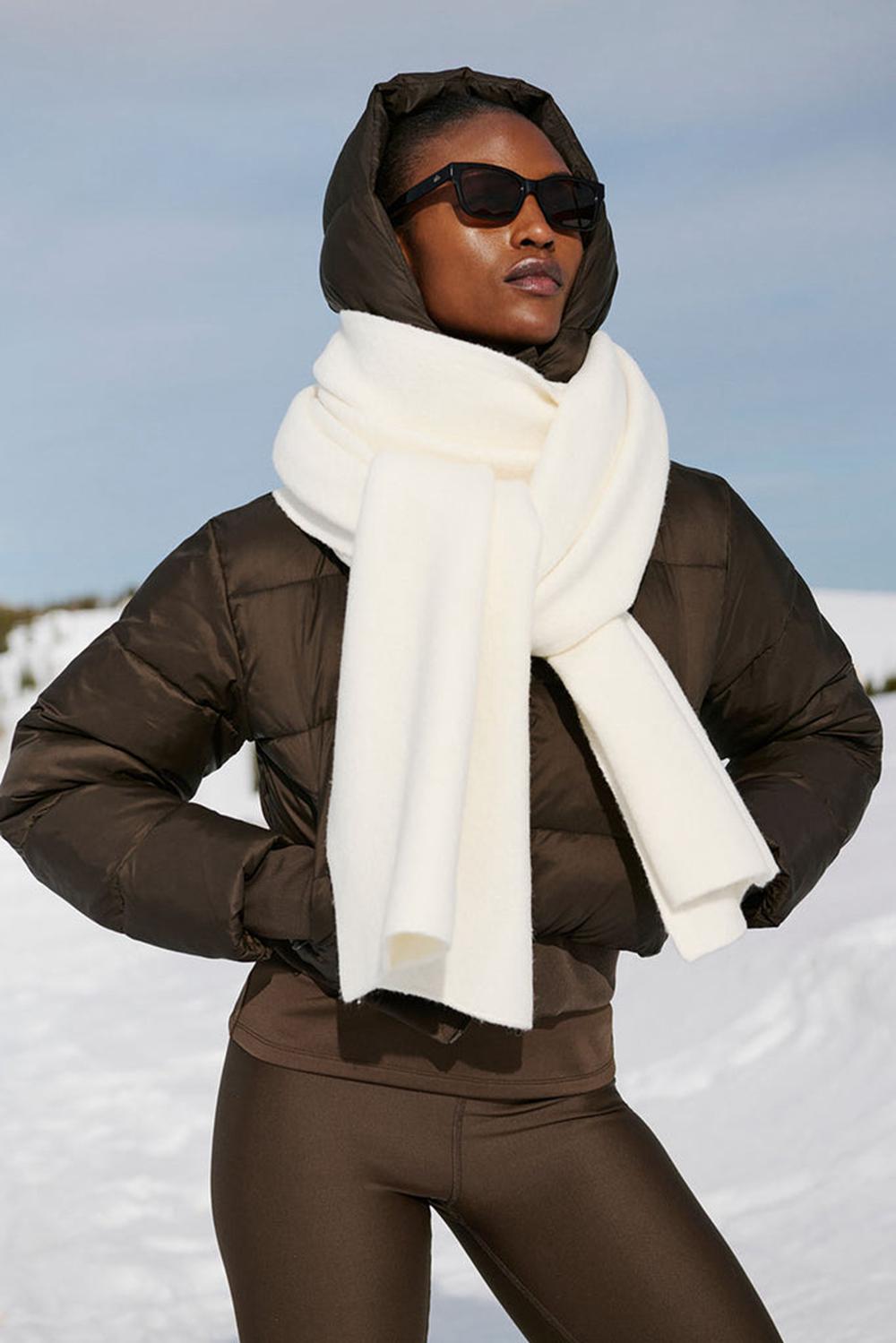Bufanda Alo Yoga Merino Wool Oversized Mujer Ivory | Mexico  WAF-652739