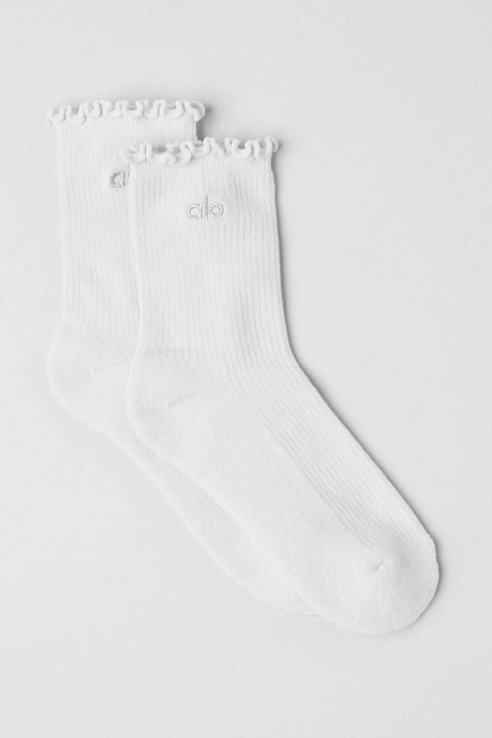 Calcetines Alo Yoga Lettuce Edge Mujer Blancos | Mexico  PYQ-175364