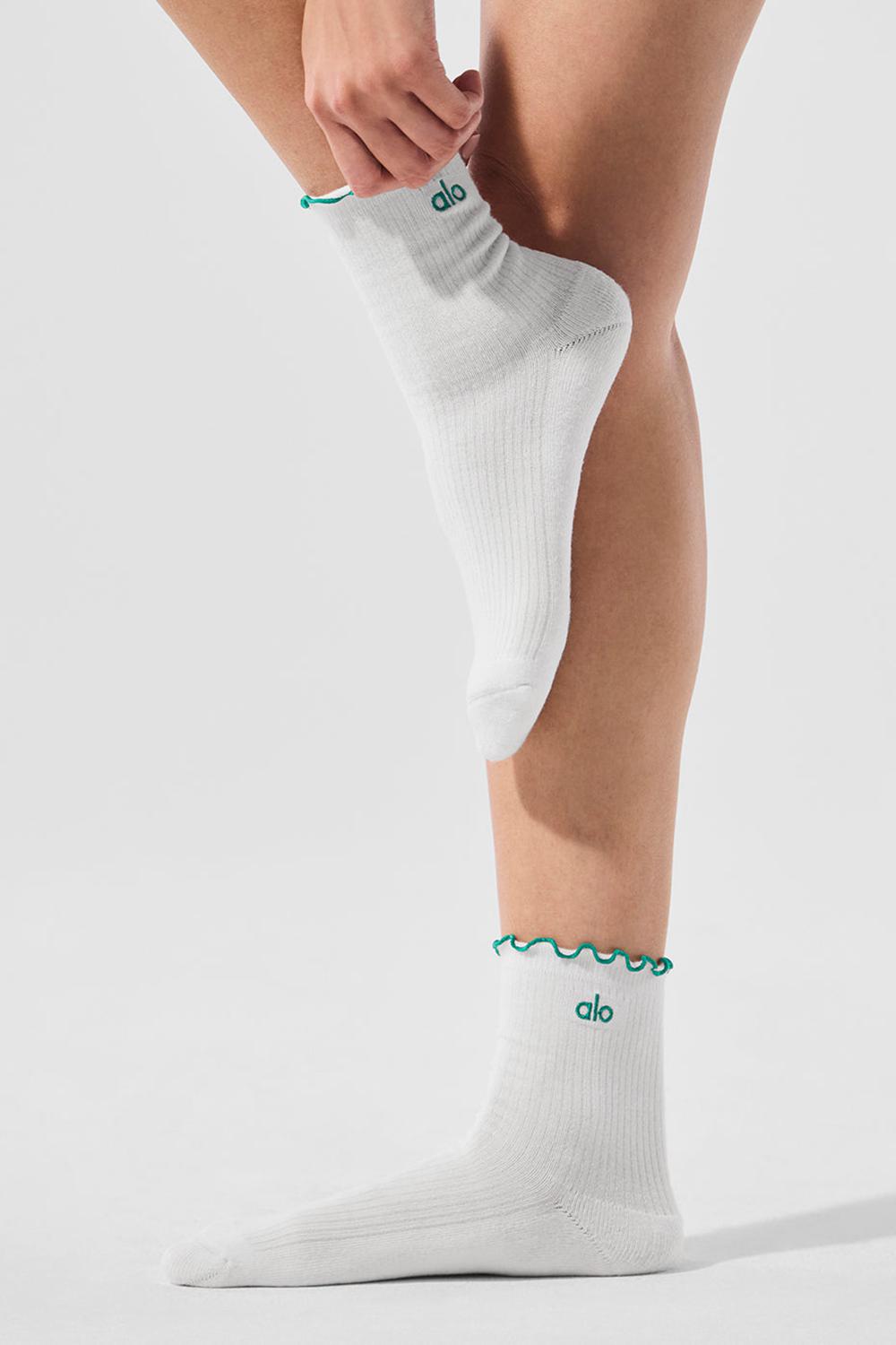 Calcetines Alo Yoga Lettuce Edge Mujer Blancos Verdes | Mexico  UAT-264897