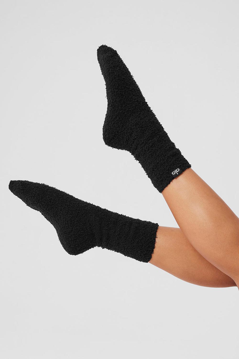 Calcetines Alo Yoga Plush Lush Mujer Negros | Mexico  AVX-428590