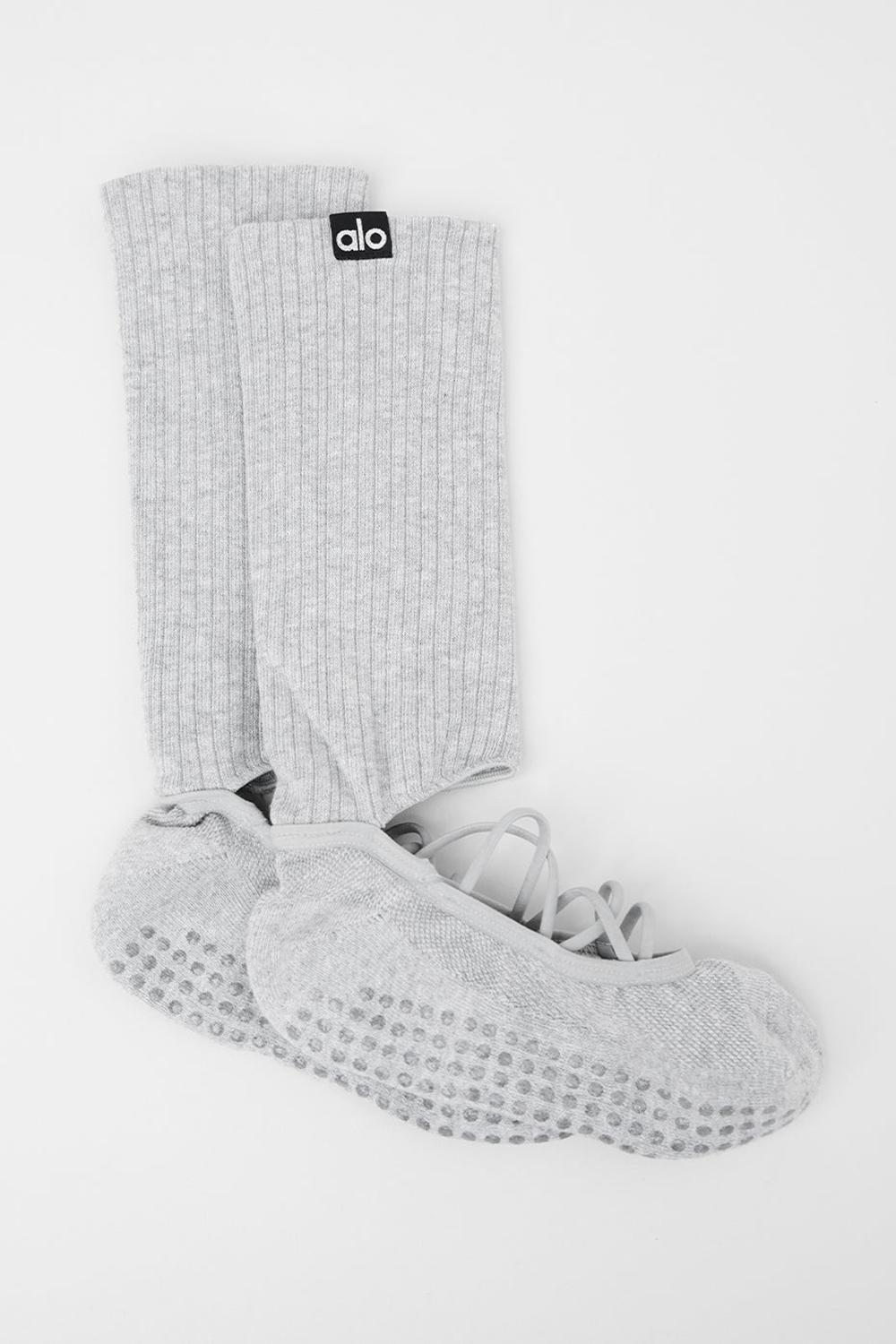 Calcetines Alo Yoga Strappy Siren Grip Mujer Grises | Mexico  MLB-968325