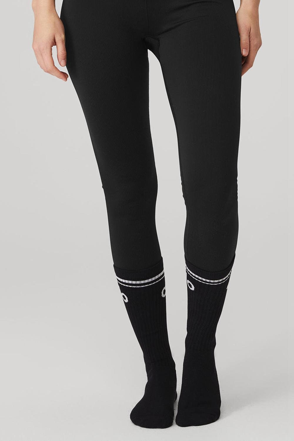 Calcetines Alo Yoga Throwback Barre Mujer Negros Blancos | Mexico  BYE-240857