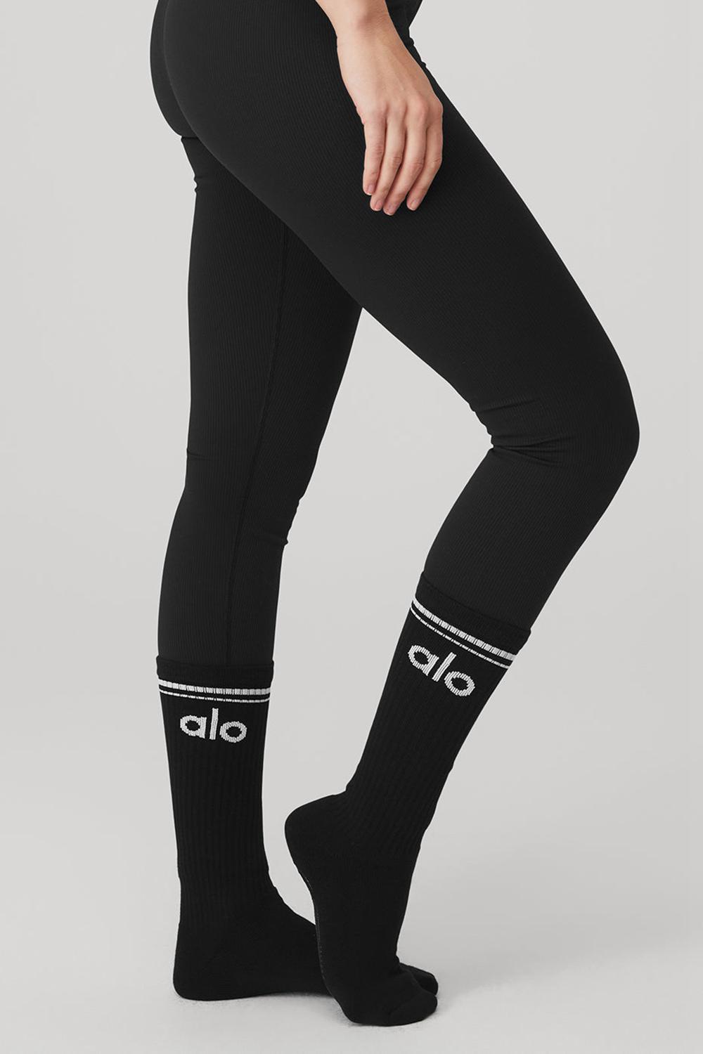 Calcetines Alo Yoga Throwback Barre Mujer Negros Blancos | Mexico  BYE-240857