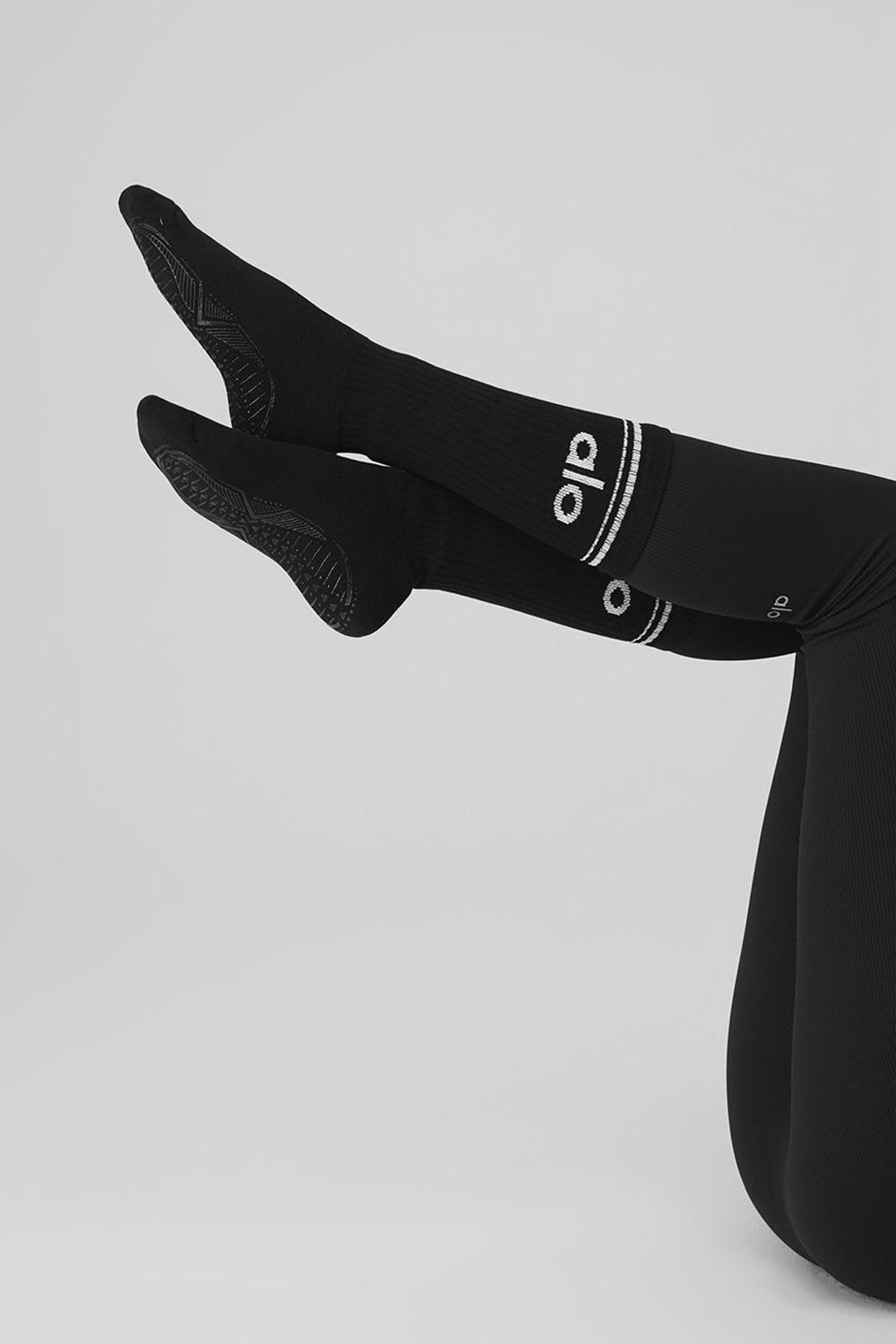 Calcetines Alo Yoga Throwback Barre Mujer Negros Blancos | Mexico  BYE-240857