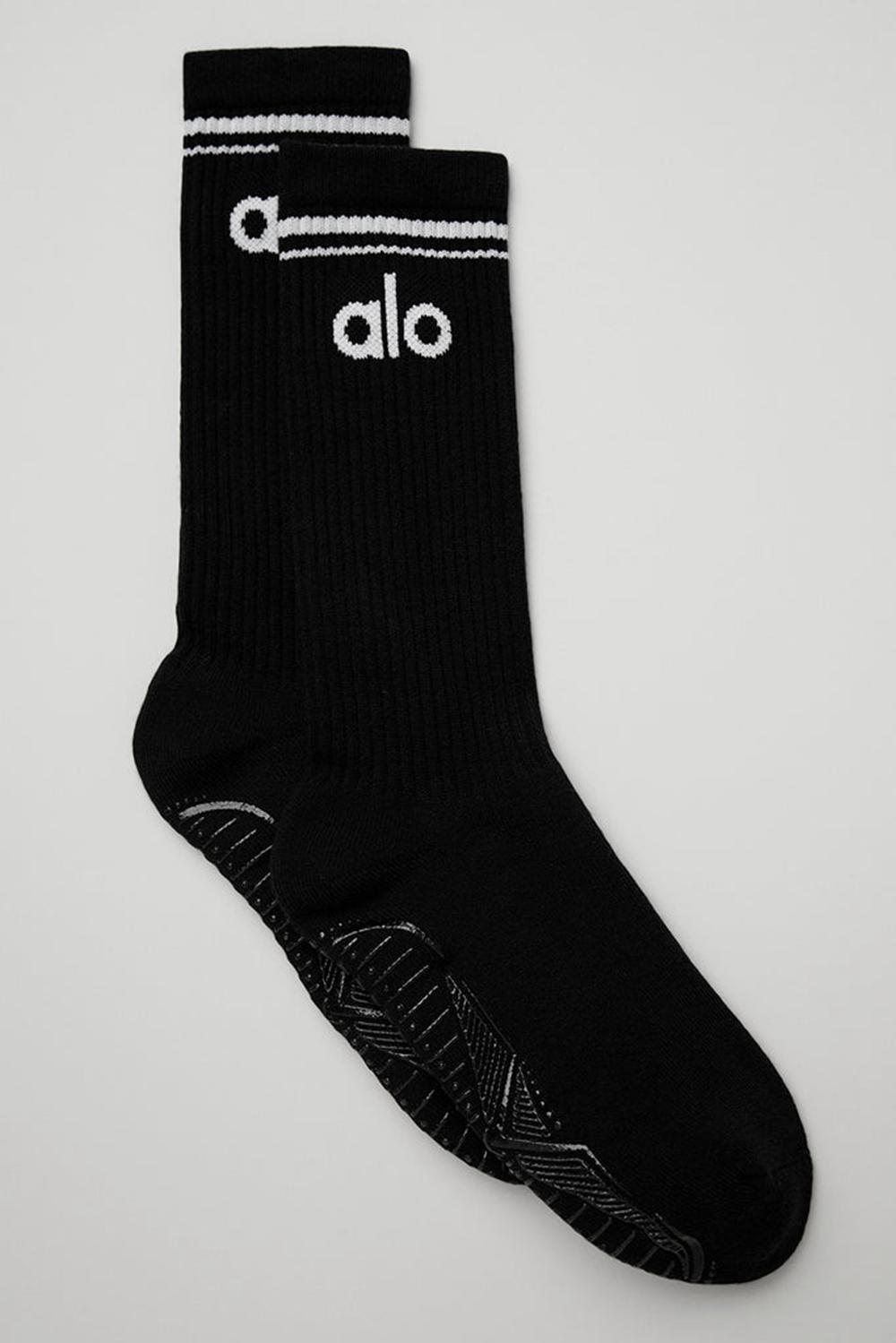 Calcetines Alo Yoga Throwback Barre Mujer Negros Blancos | Mexico  BYE-240857