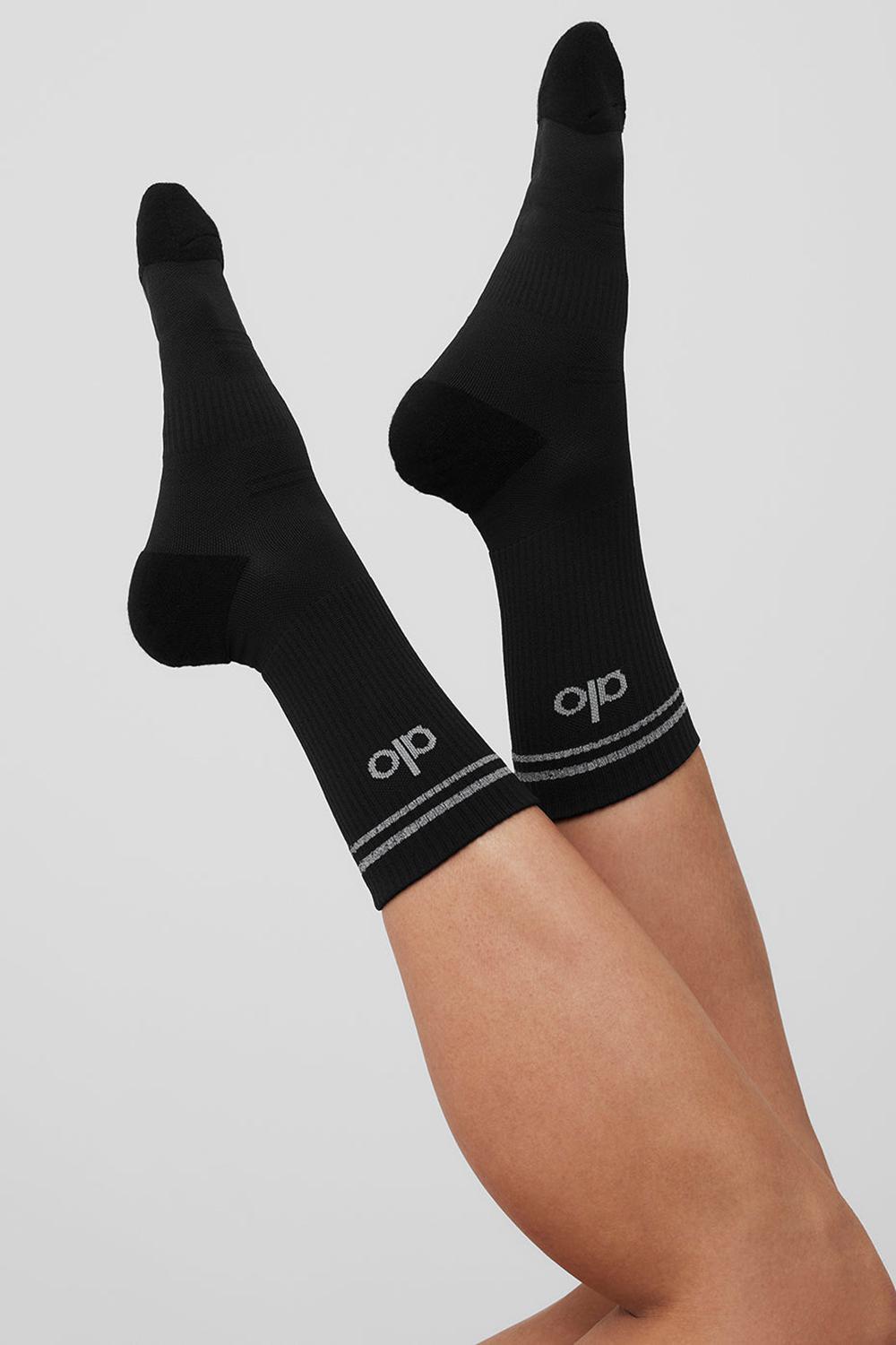 Calcetines Alo Yoga Unisex Half-Crew Performance Mujer Negros | Mexico  XYT-801465