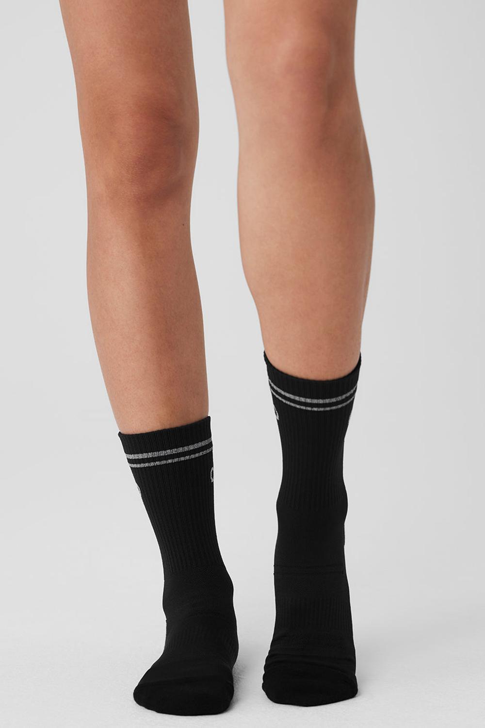Calcetines Alo Yoga Unisex Half-Crew Performance Mujer Negros | Mexico  XYT-801465