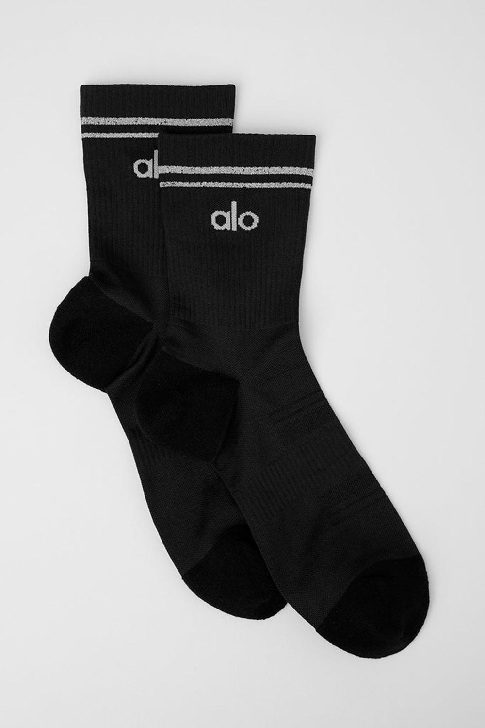 Calcetines Alo Yoga Unisex Half-Crew Performance Mujer Negros | Mexico  XYT-801465
