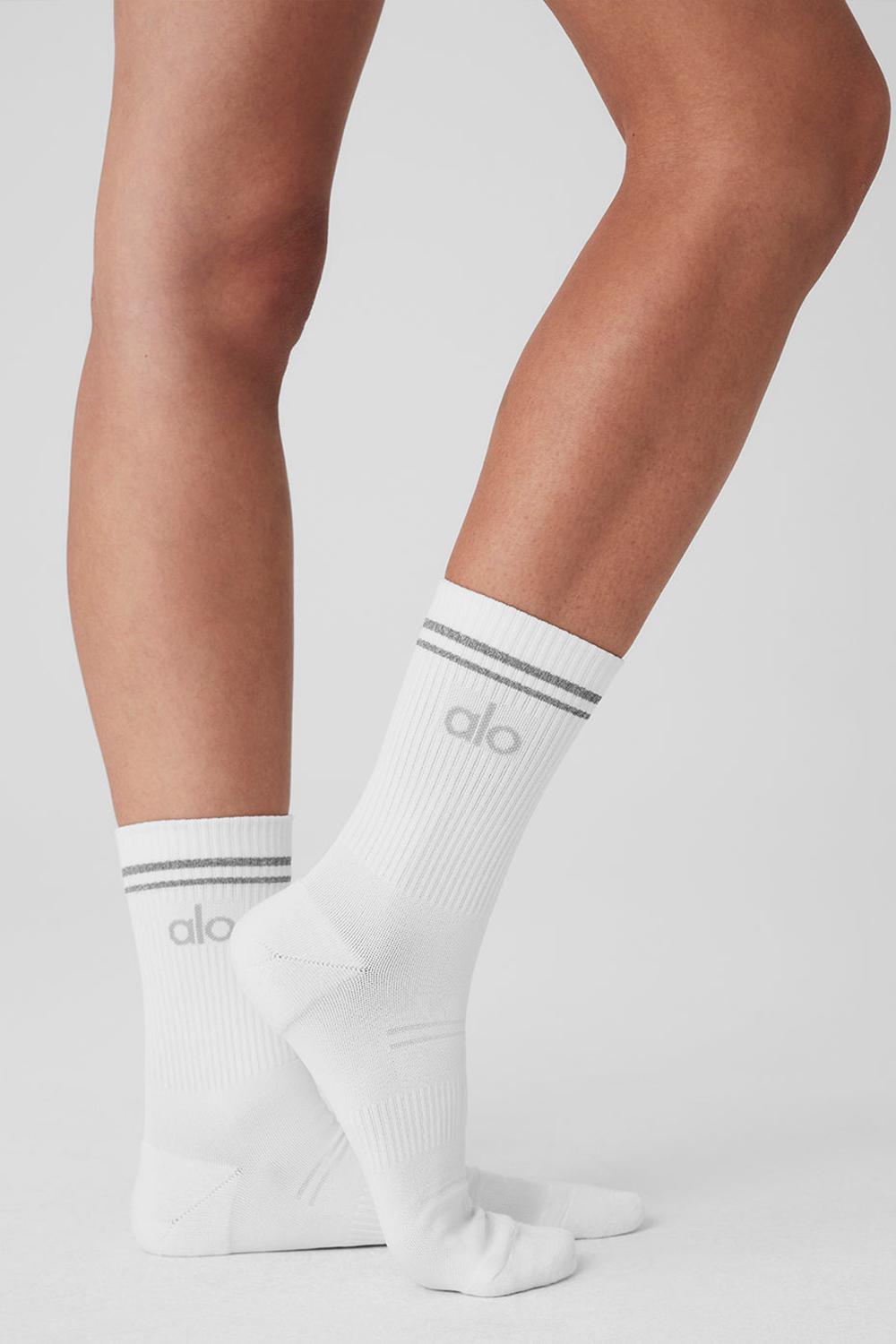 Calcetines Alo Yoga Unisex Half-Crew Performance Mujer Blancos | Mexico  PRA-953074