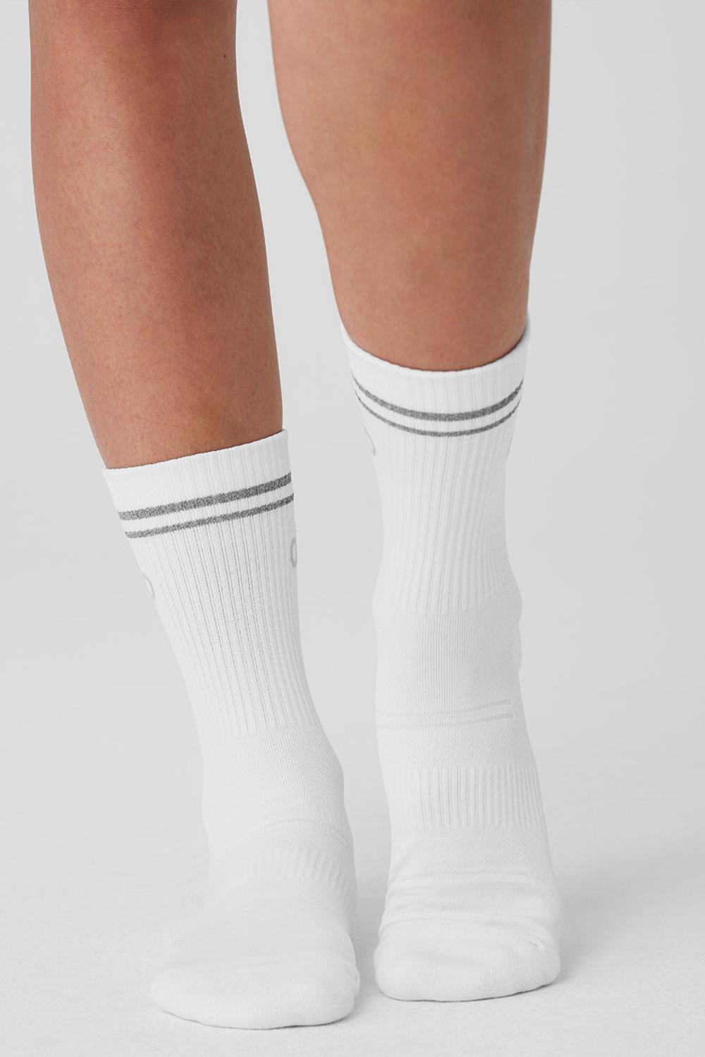 Calcetines Alo Yoga Unisex Half-Crew Performance Mujer Blancos | Mexico  PRA-953074