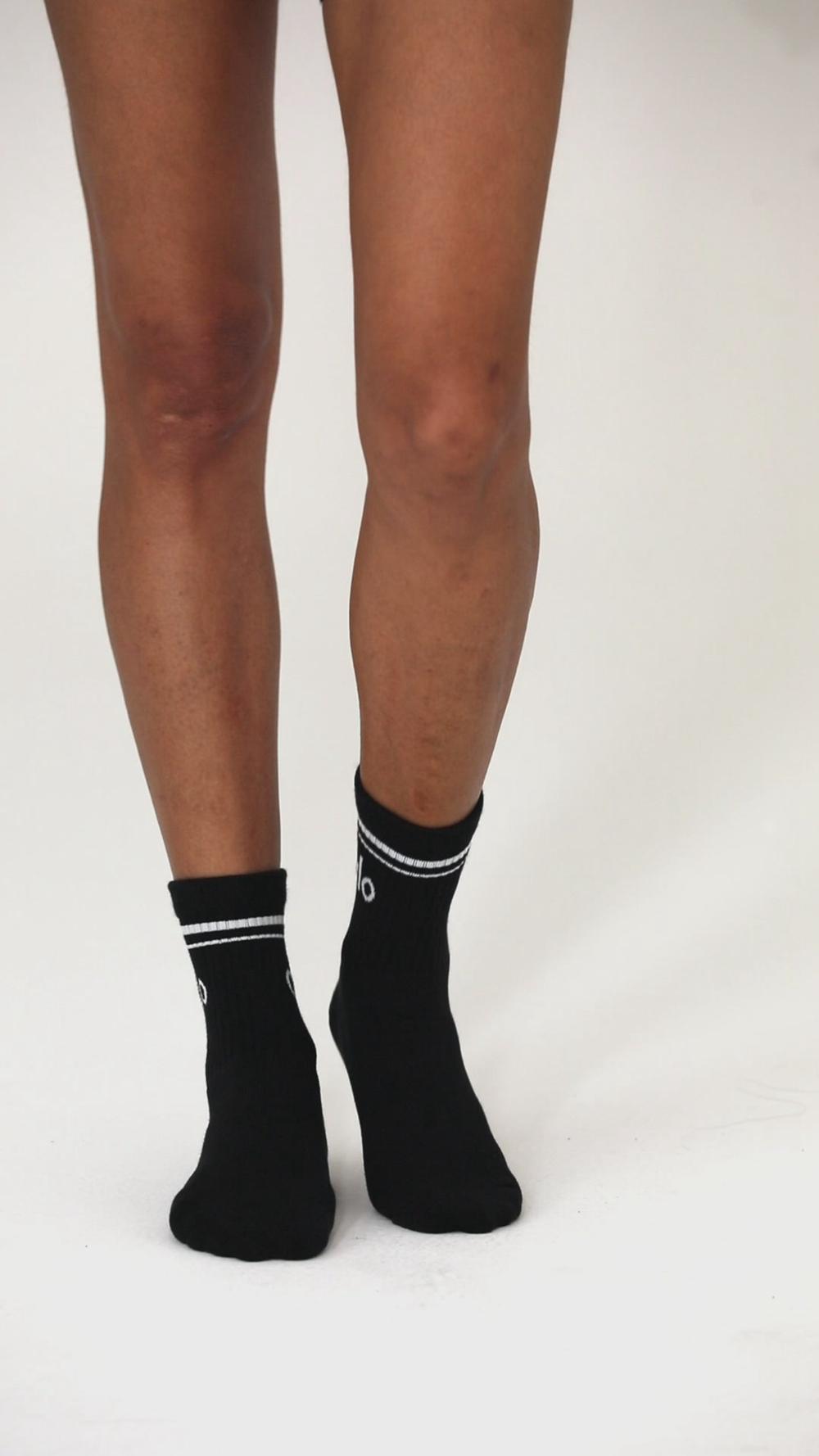 Calcetines Alo Yoga Unisex Half-Crew Throwback Mujer Grises Blancos | Mexico  YOV-218905
