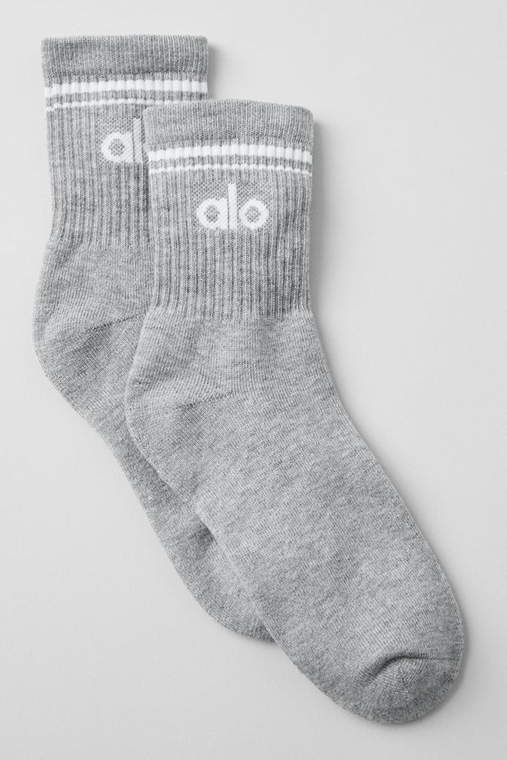 Calcetines Alo Yoga Unisex Half-Crew Throwback Mujer Grises Blancos | Mexico  YOV-218905