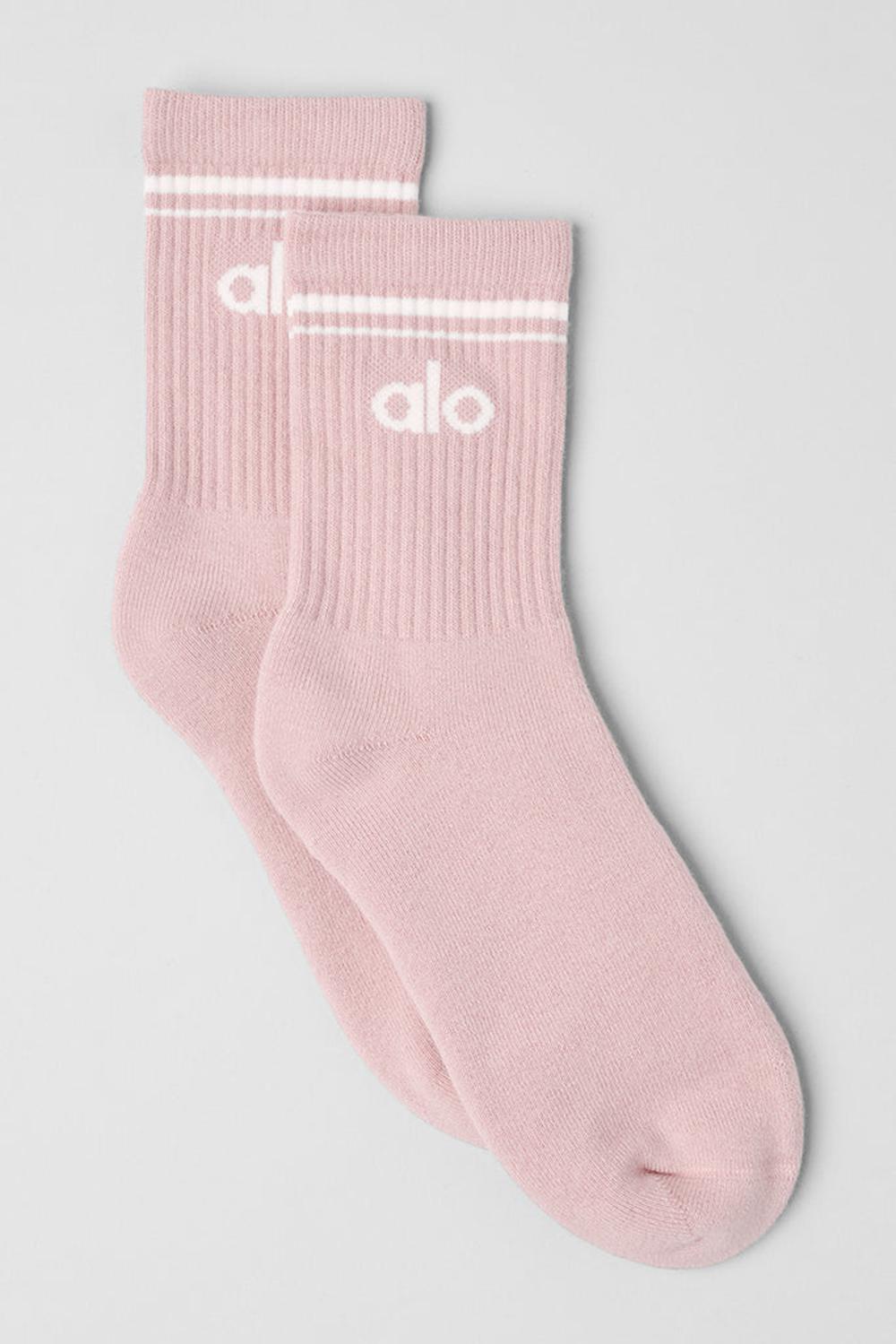 Calcetines Alo Yoga Unisex Half-Crew Throwback Mujer Rosas Blancos | Mexico  MLO-376029