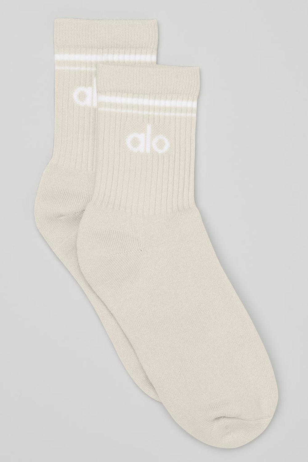 Calcetines Alo Yoga Unisex Half-Crew Throwback Mujer Blancos | Mexico  ERI-916038