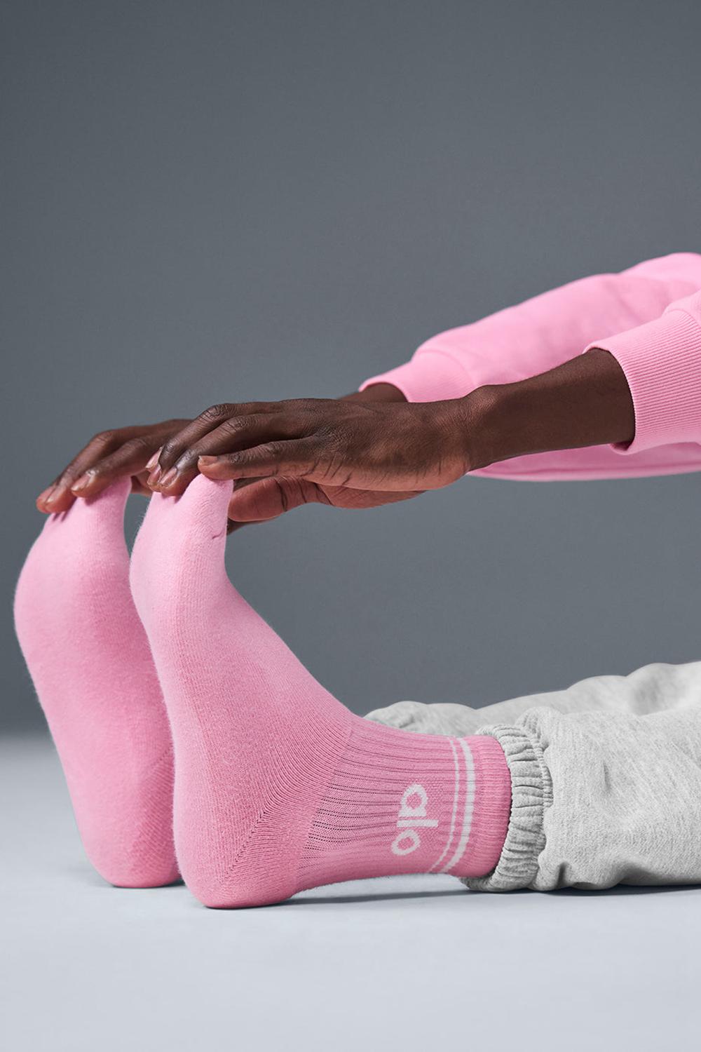 Calcetines Alo Yoga Unisex Half-Crew Throwback Mujer Rosas Blancos | Mexico  ZVY-425301