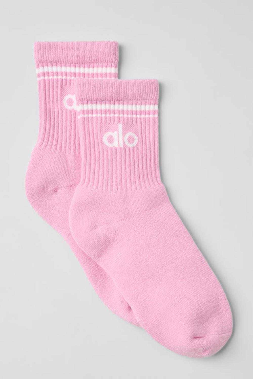 Calcetines Alo Yoga Unisex Half-Crew Throwback Mujer Rosas Blancos | Mexico  ZVY-425301