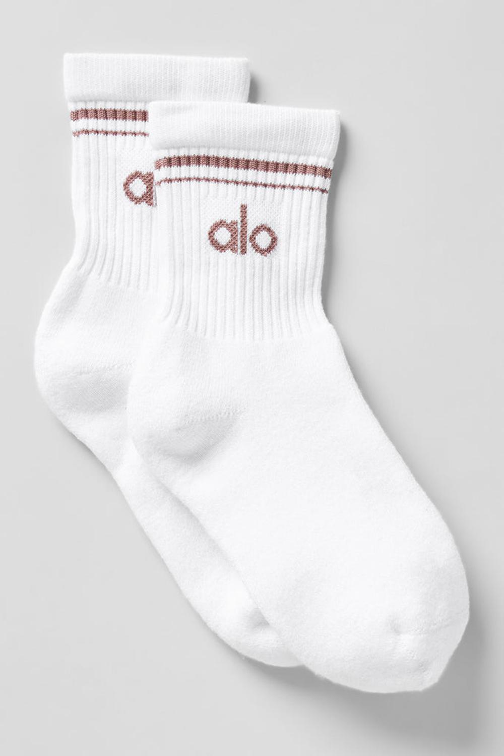 Calcetines Alo Yoga Unisex Half-Crew Throwback Mujer Blancos | Mexico  JMC-397160
