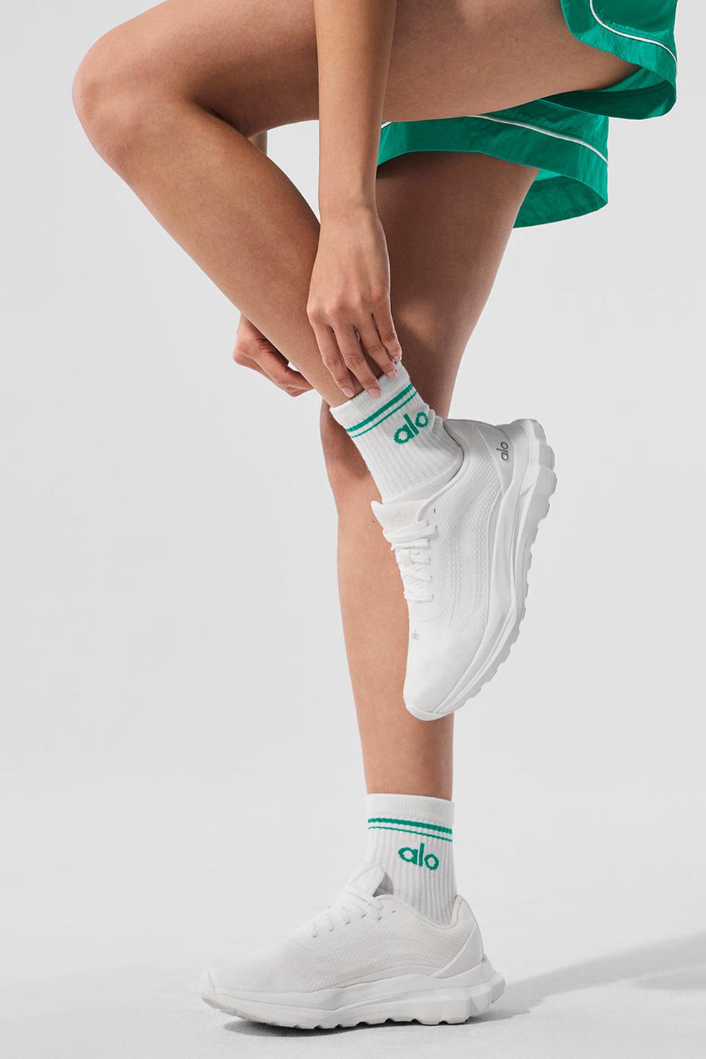 Calcetines Alo Yoga Unisex Half-Crew Throwback Mujer Blancos Verdes | Mexico  CZJ-860237