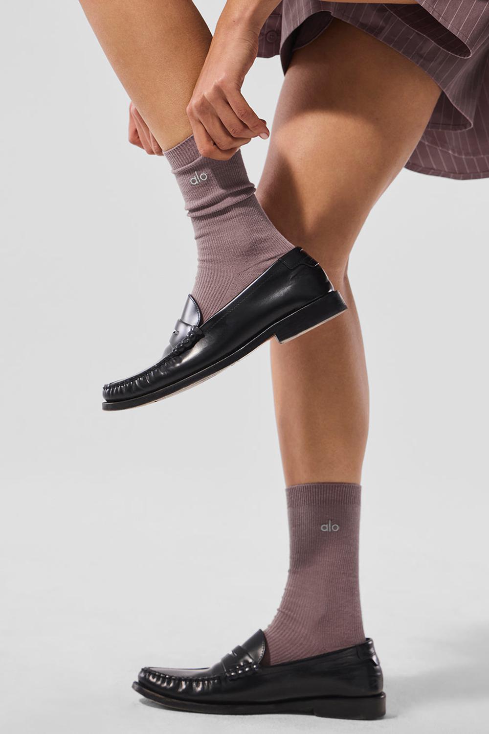 Calcetines Alo Yoga Unisex Half-Crew Understated Mujer Mushroom | Mexico  XQP-549317