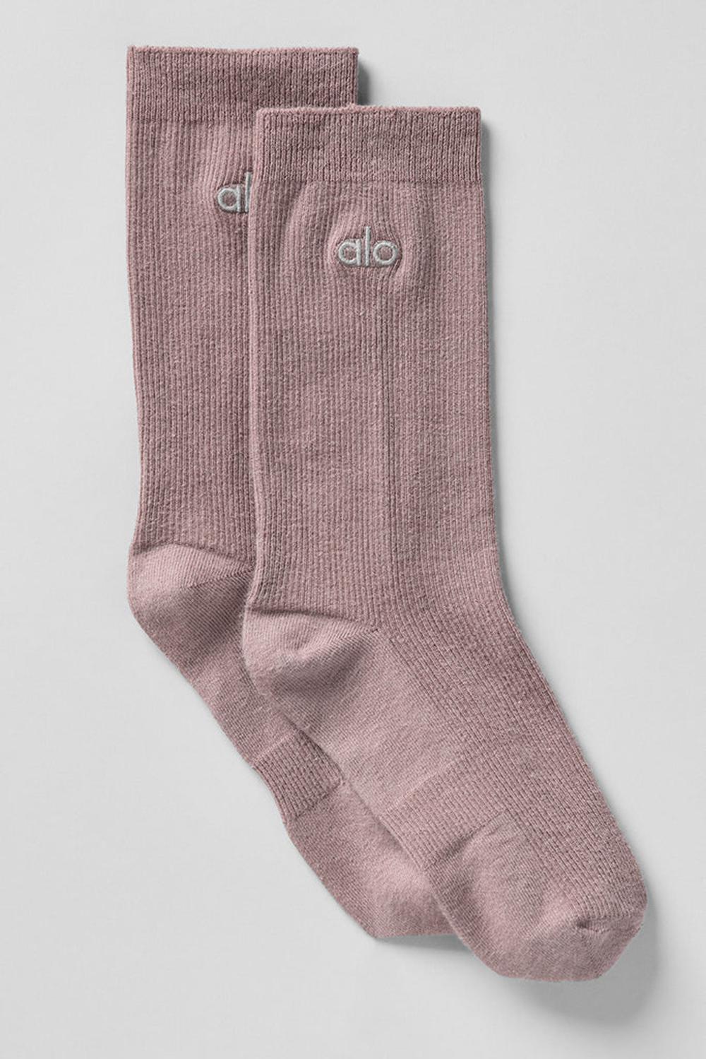 Calcetines Alo Yoga Unisex Half-Crew Understated Mujer Mushroom | Mexico  XQP-549317
