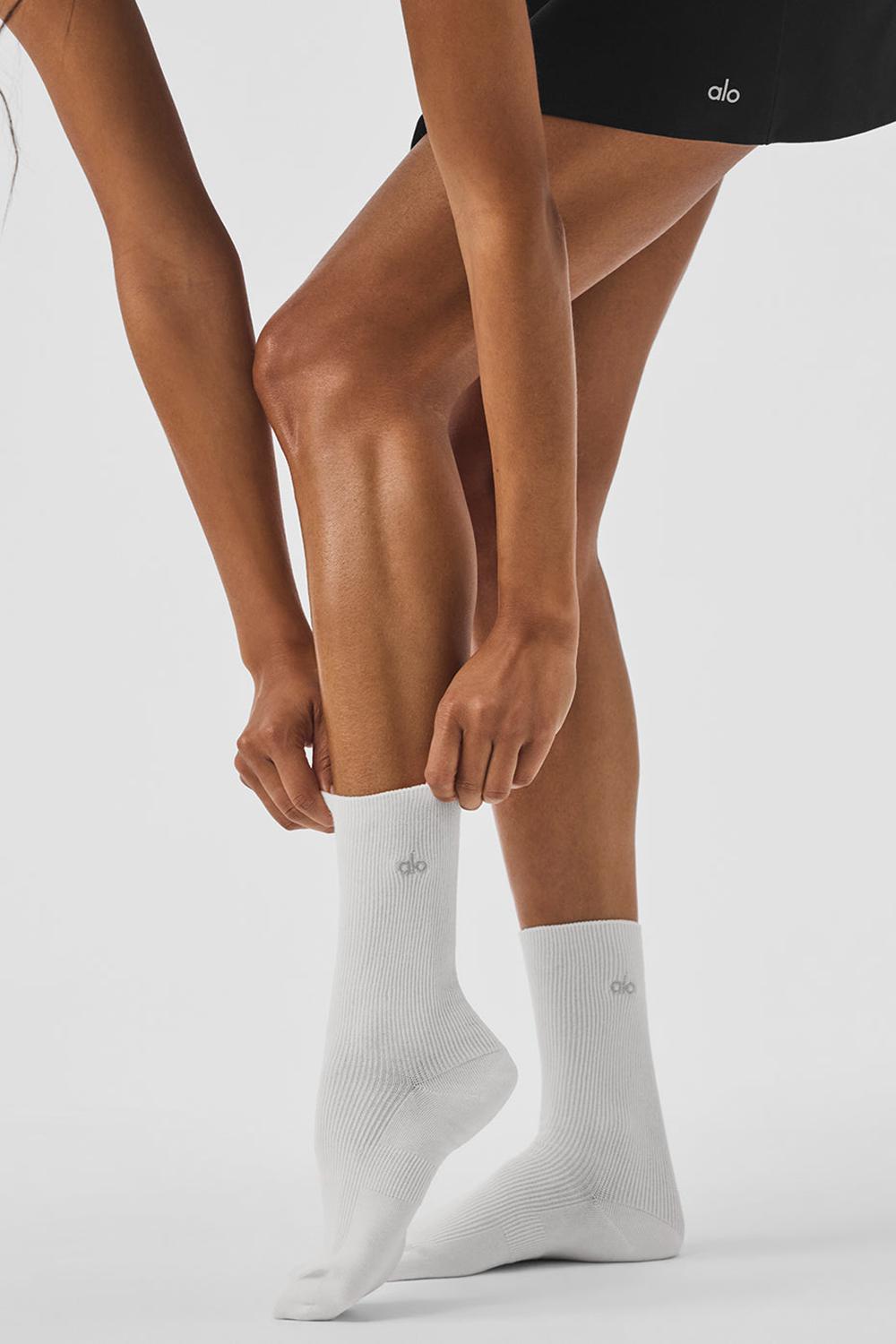 Calcetines Alo Yoga Unisex Half-Crew Understated Mujer Blancos | Mexico  DMH-673042