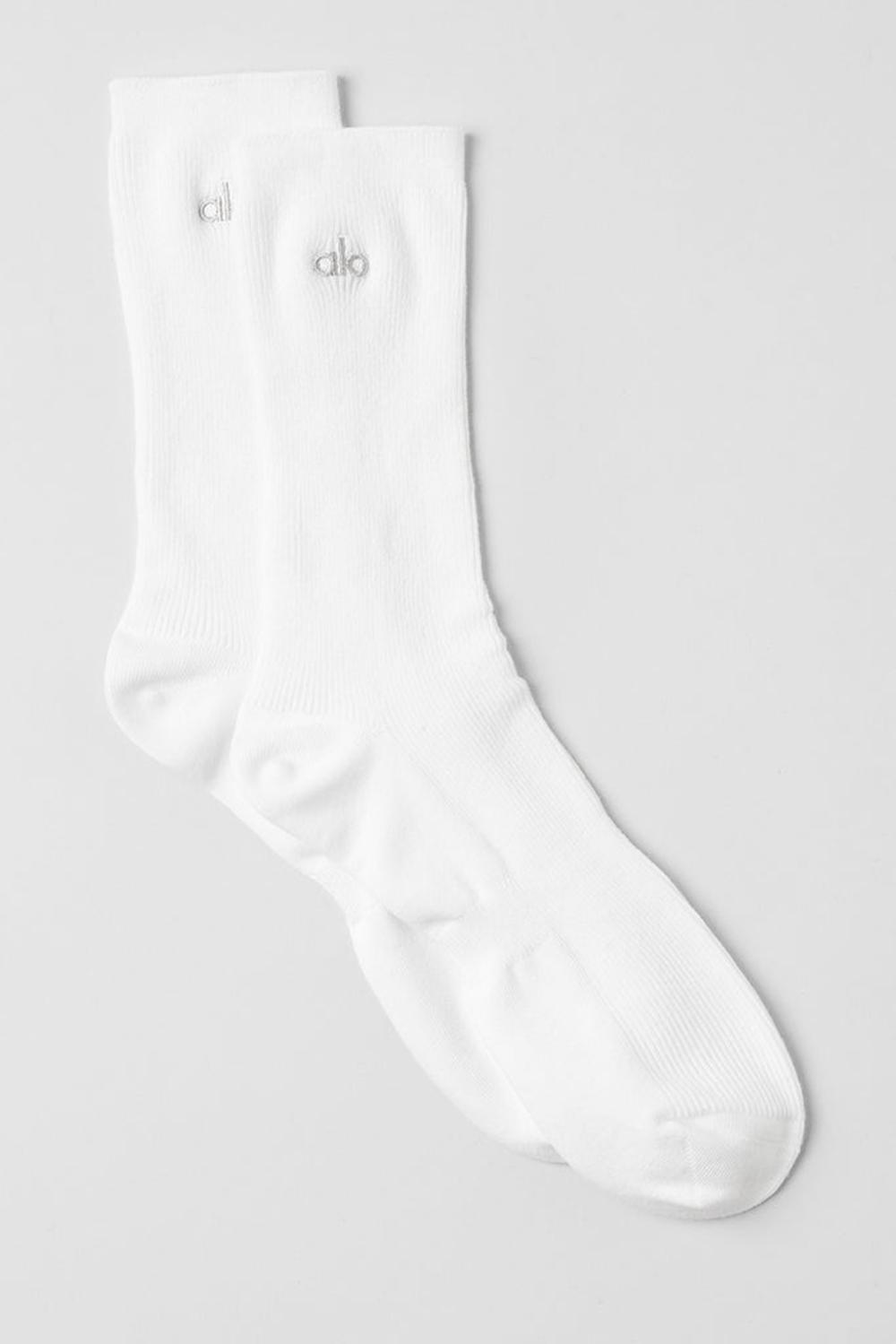 Calcetines Alo Yoga Unisex Half-Crew Understated Mujer Blancos | Mexico  DMH-673042