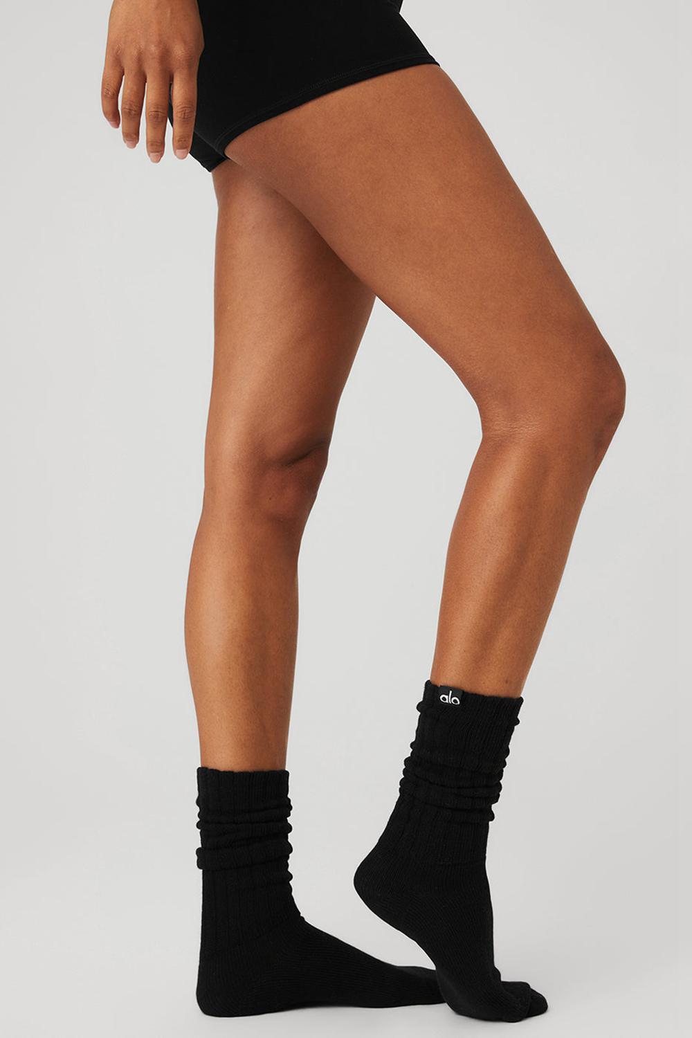 Calcetines Alo Yoga Unisex Scrunch Mujer Negros | Mexico  FNM-807254