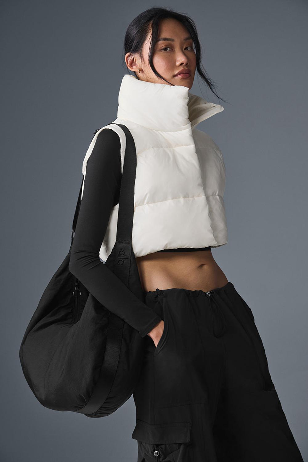 Chaleco Alo Yoga Cropped Gold Rush Puffer Mujer Ivory | Mexico  OIT-956487