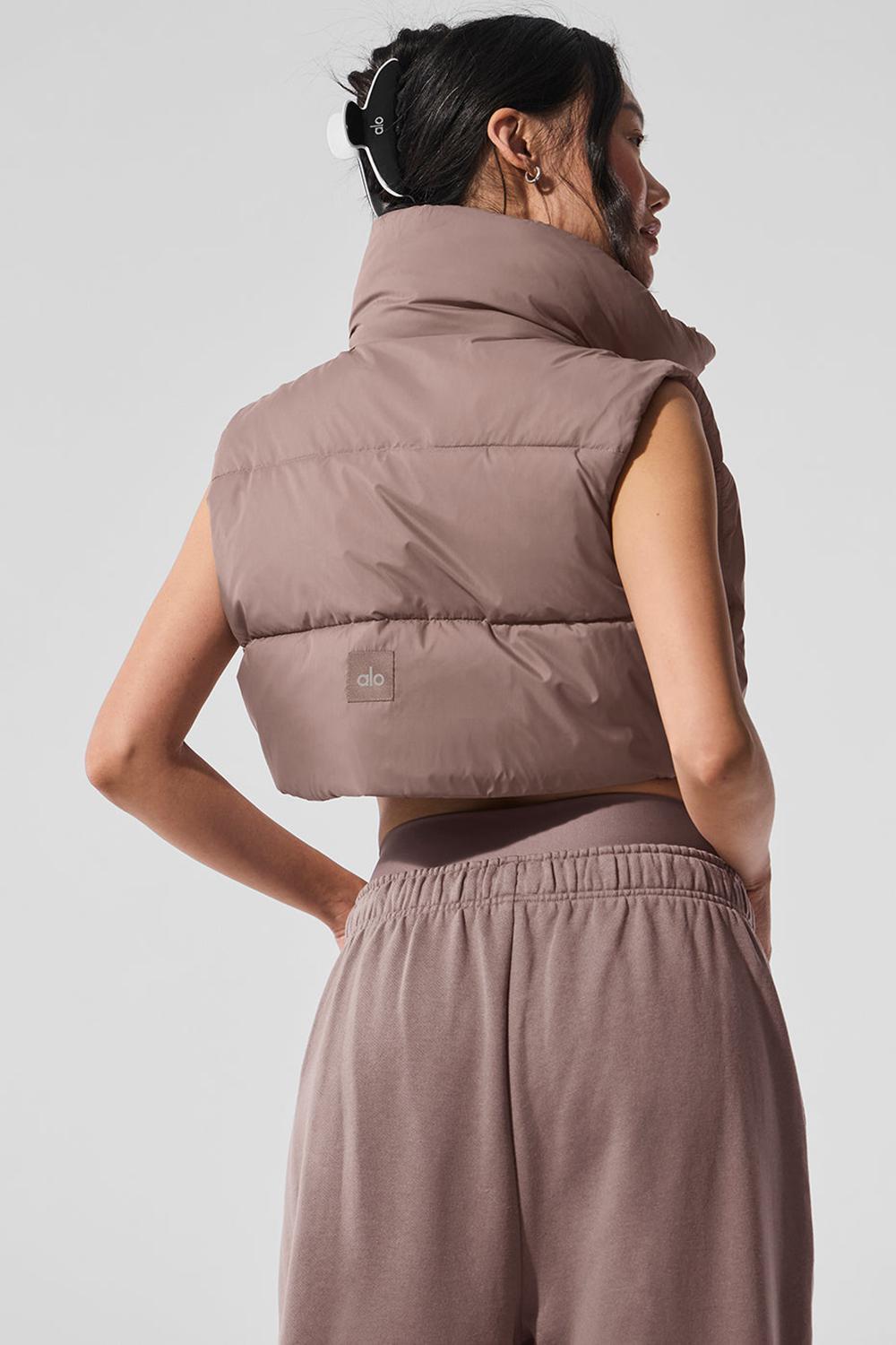 Chaleco Alo Yoga Extreme Cropped Gold Rush Puffer Mujer Mushroom | Mexico  IVY-106278