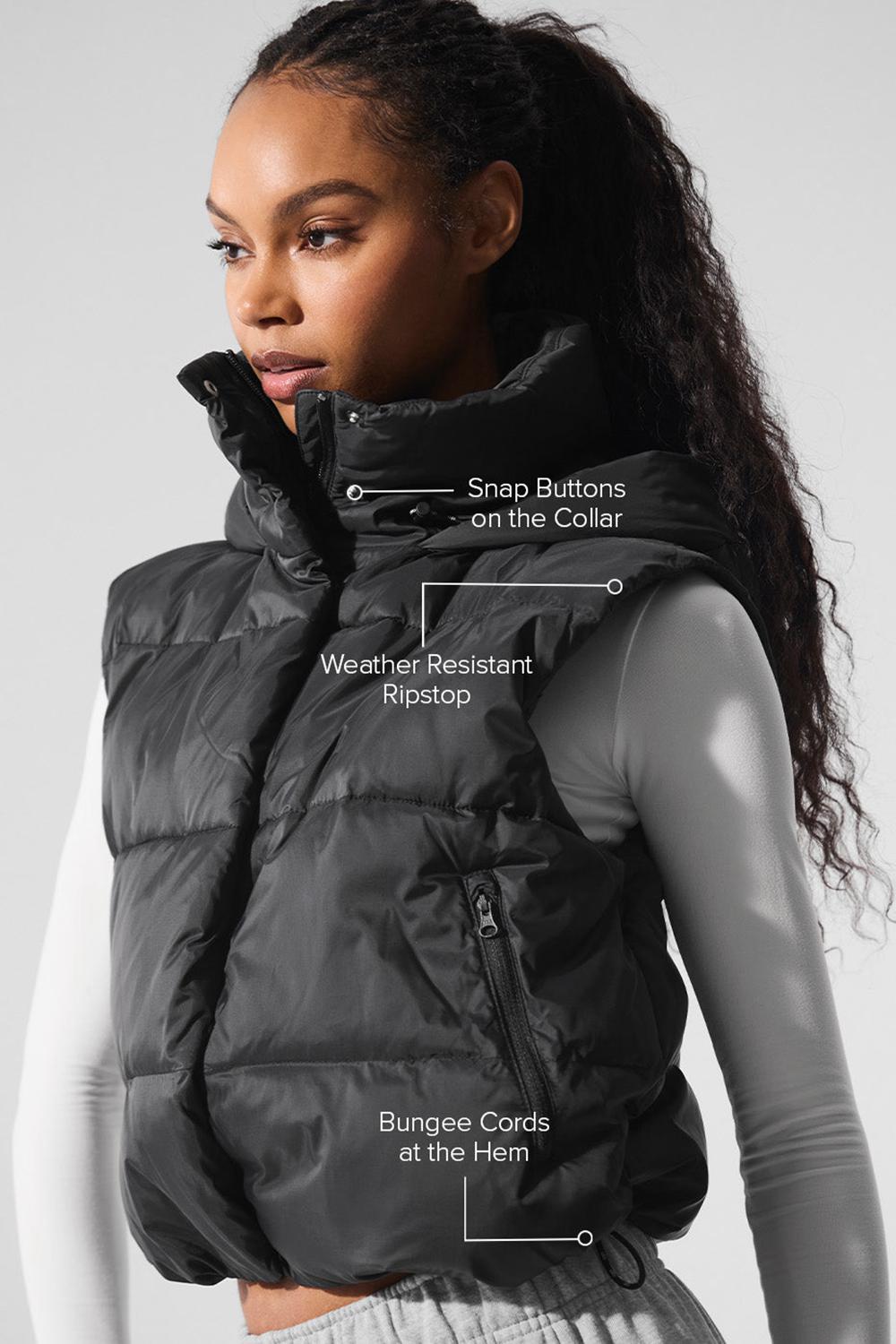Chaleco Alo Yoga Gold Rush Puffer Mujer Negros | Mexico  HZD-803561