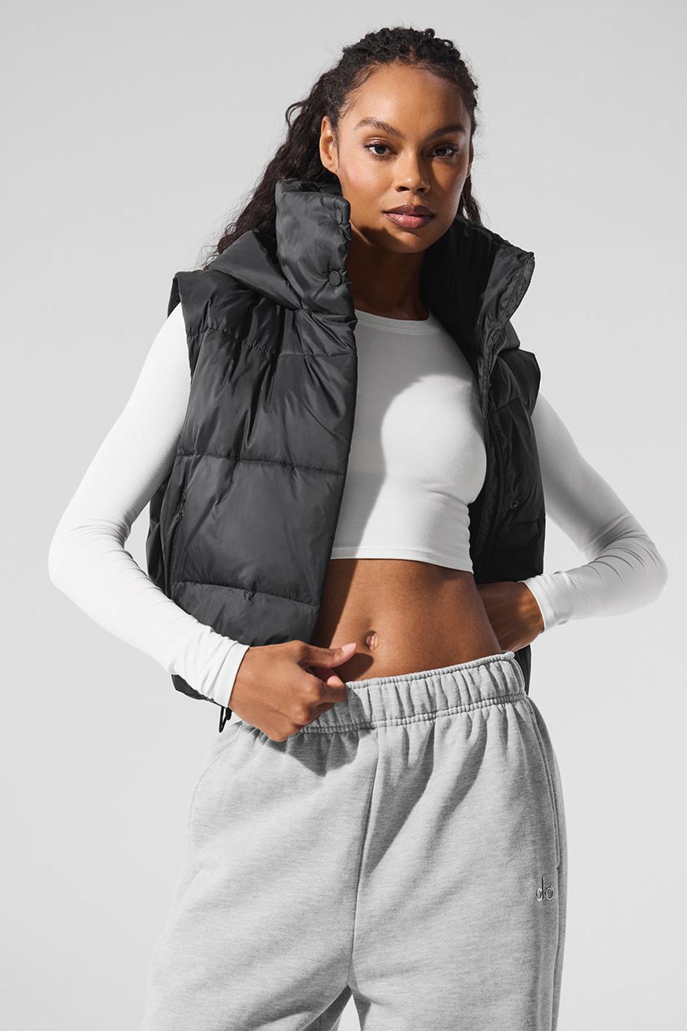 Chaleco Alo Yoga Gold Rush Puffer Mujer Negros | Mexico  HZD-803561