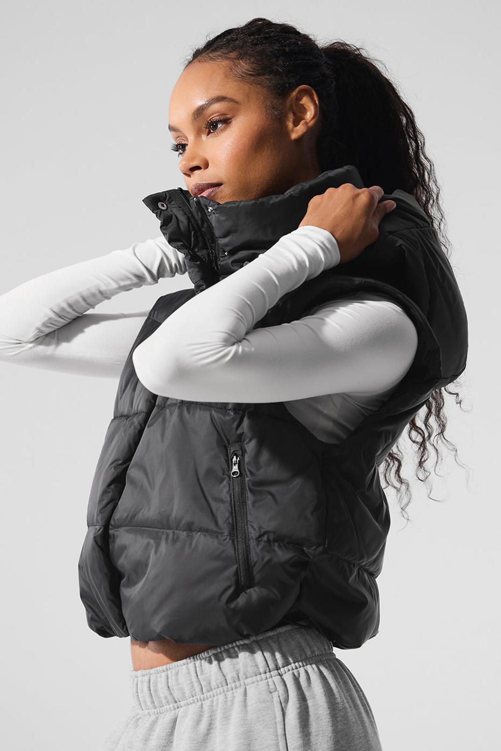Chaleco Alo Yoga Gold Rush Puffer Mujer Negros | Mexico  HZD-803561