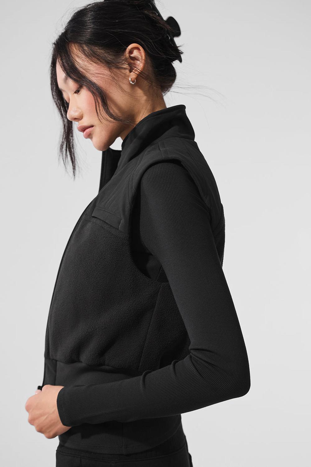Chaleco Alo Yoga Polar Fleece Wintry Mix Mujer Negros | Mexico  GTH-480967