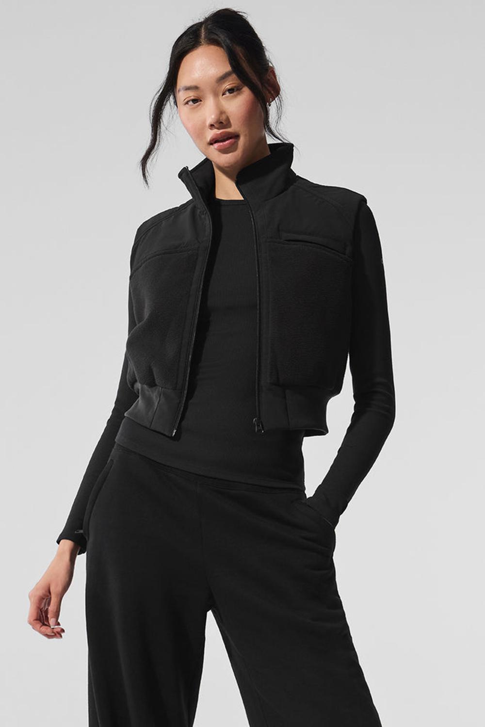 Chaleco Alo Yoga Polar Fleece Wintry Mix Mujer Negros | Mexico  GTH-480967