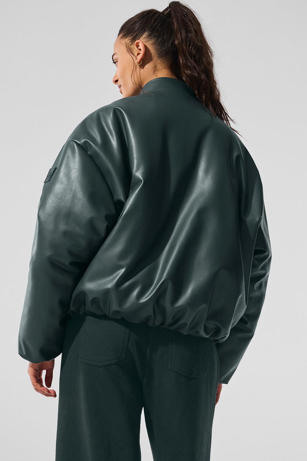 Chamarra Bomber Alo Yoga Faux Leather Premier Mujer Verdes | Mexico  ULM-431079