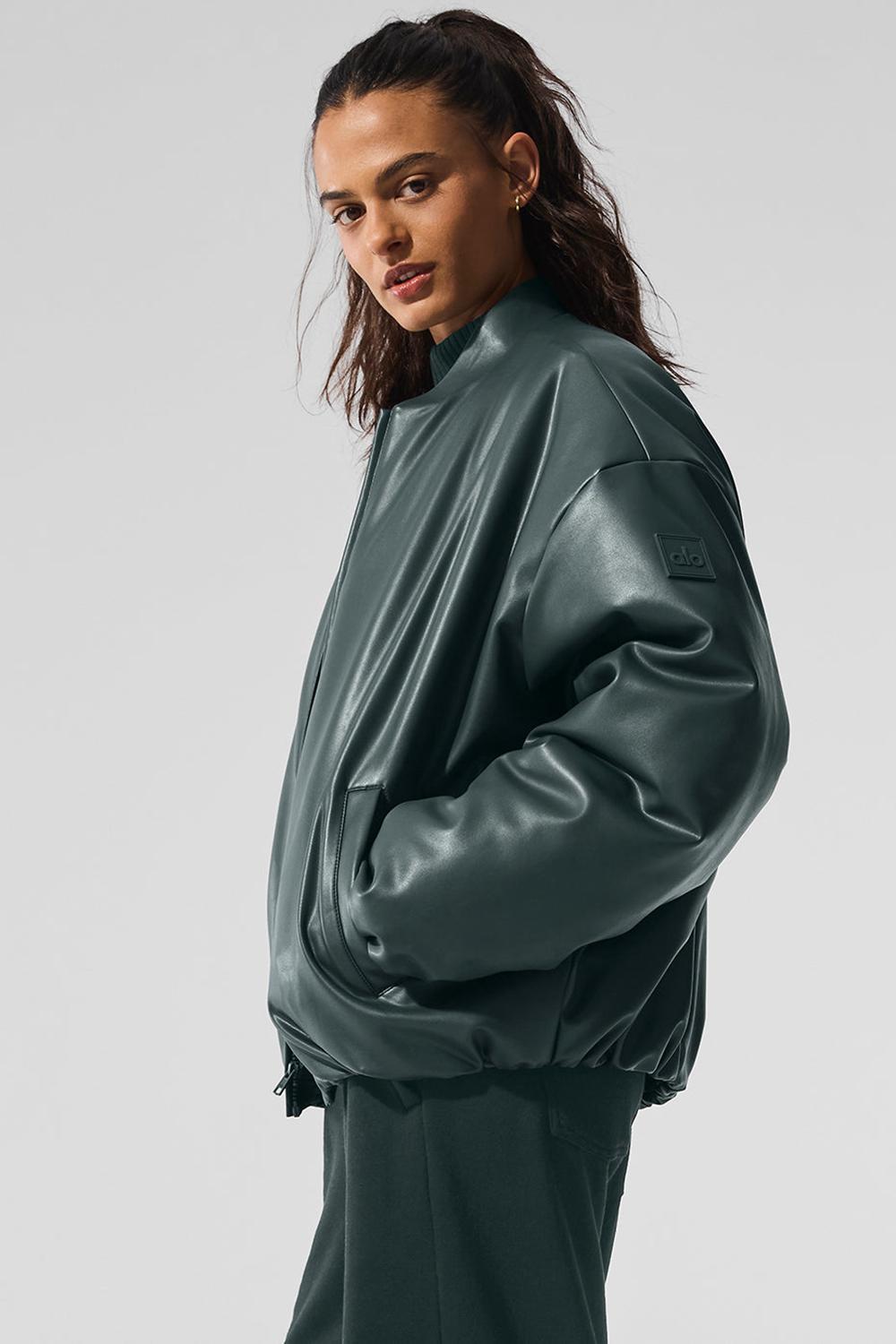Chamarra Bomber Alo Yoga Faux Leather Premier Mujer Verdes | Mexico  ULM-431079