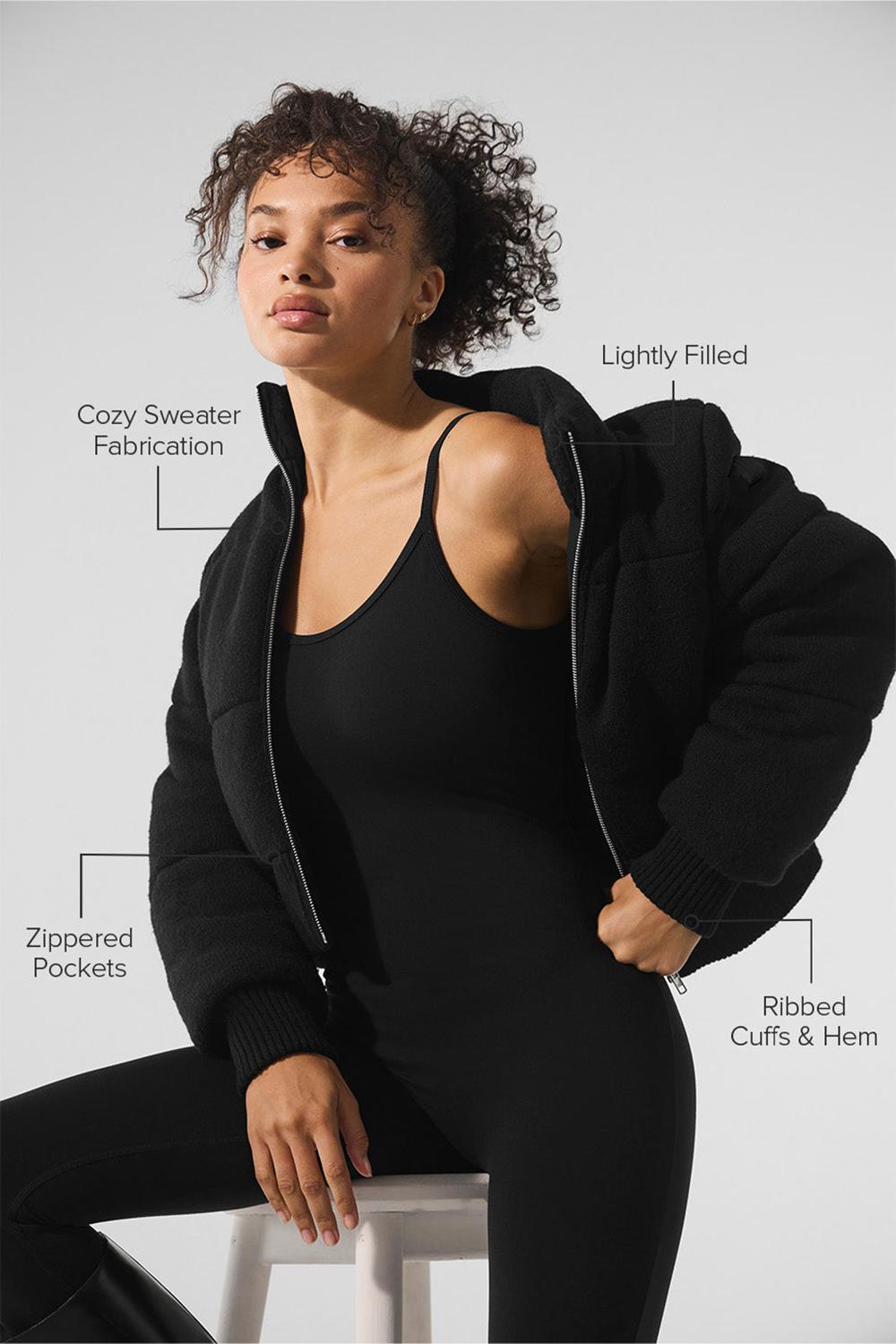 Chamarra Puffer Alo Yoga Darling Sweater Mujer Negros | Mexico  ZGN-129378