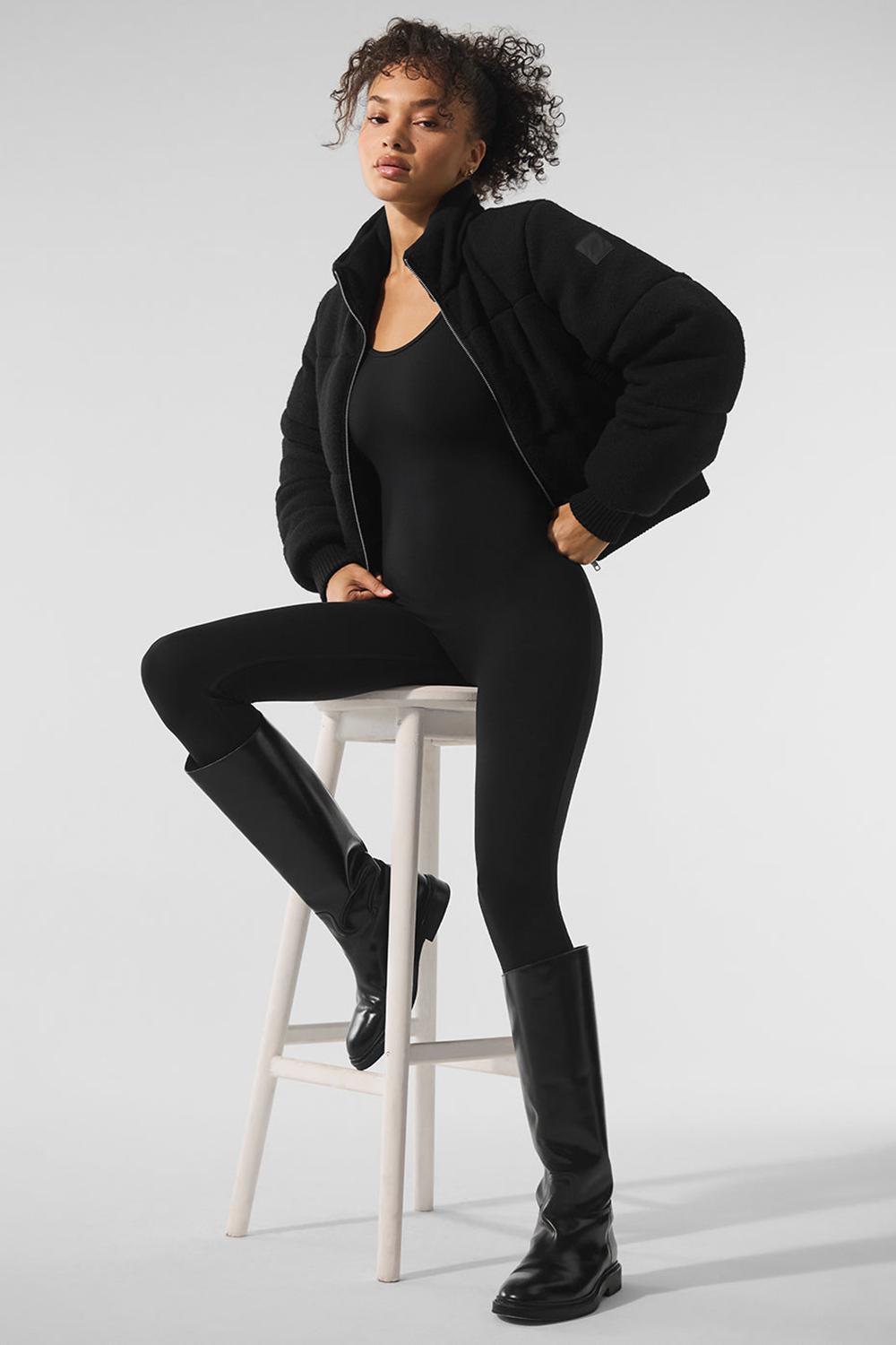 Chamarra Puffer Alo Yoga Darling Sweater Mujer Negros | Mexico  ZGN-129378
