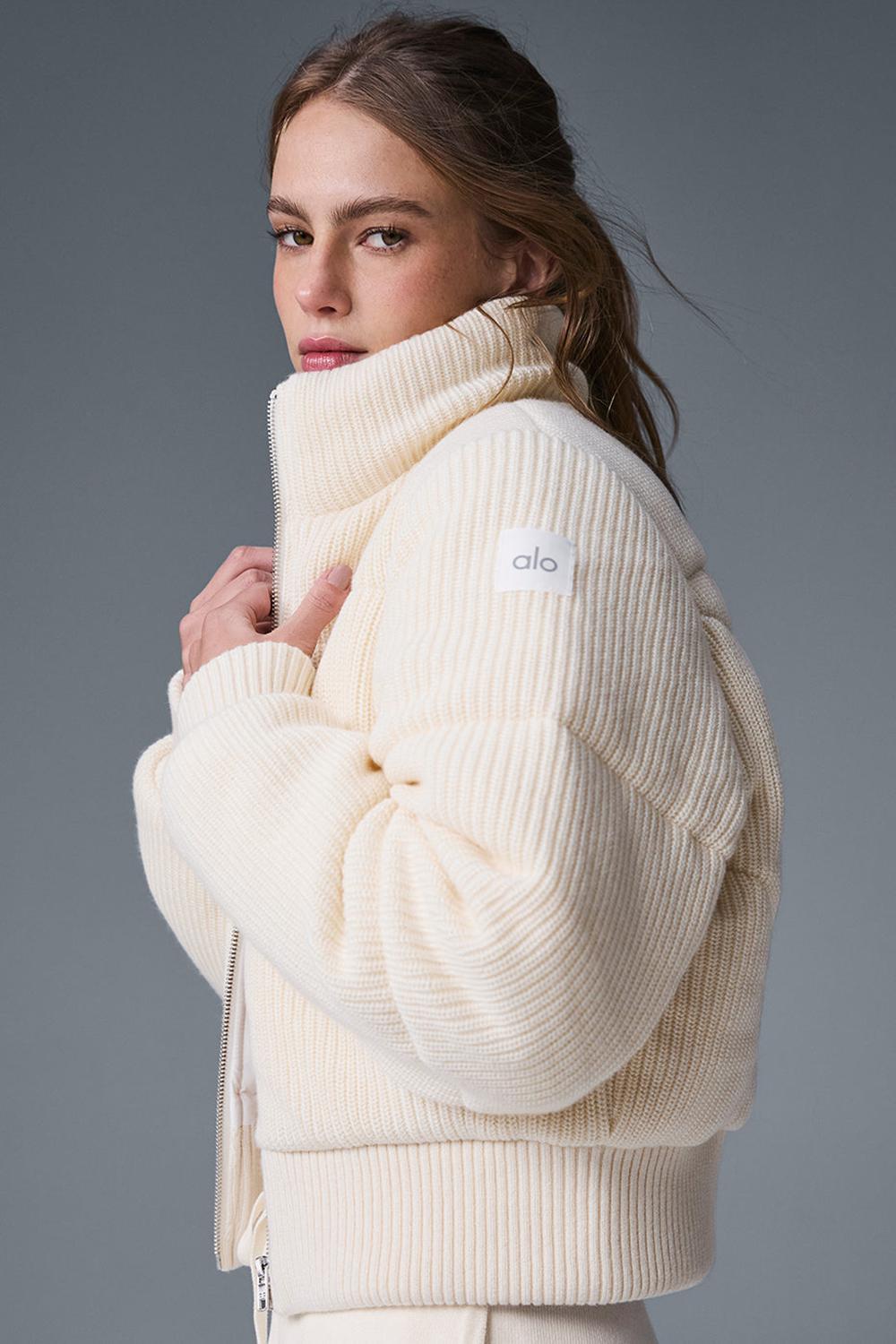 Chamarra Puffer Alo Yoga Darling Sweater Mujer Ivory | Mexico  ZSE-329786