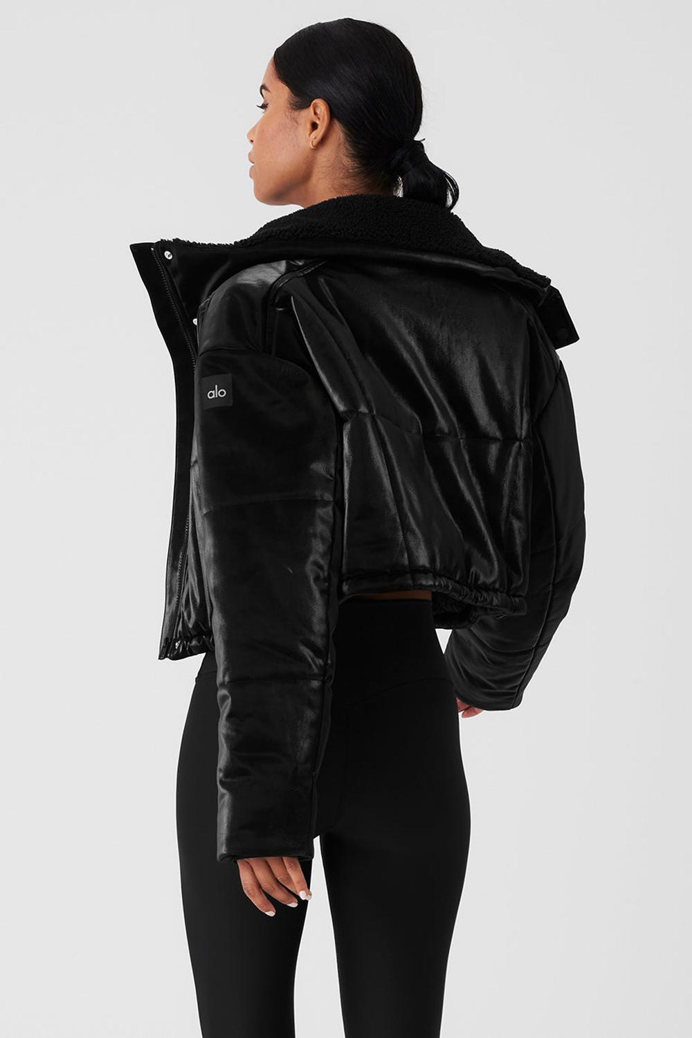 Chamarra Puffer Alo Yoga Orion Cropped Mujer Negros | Mexico  CQF-184726