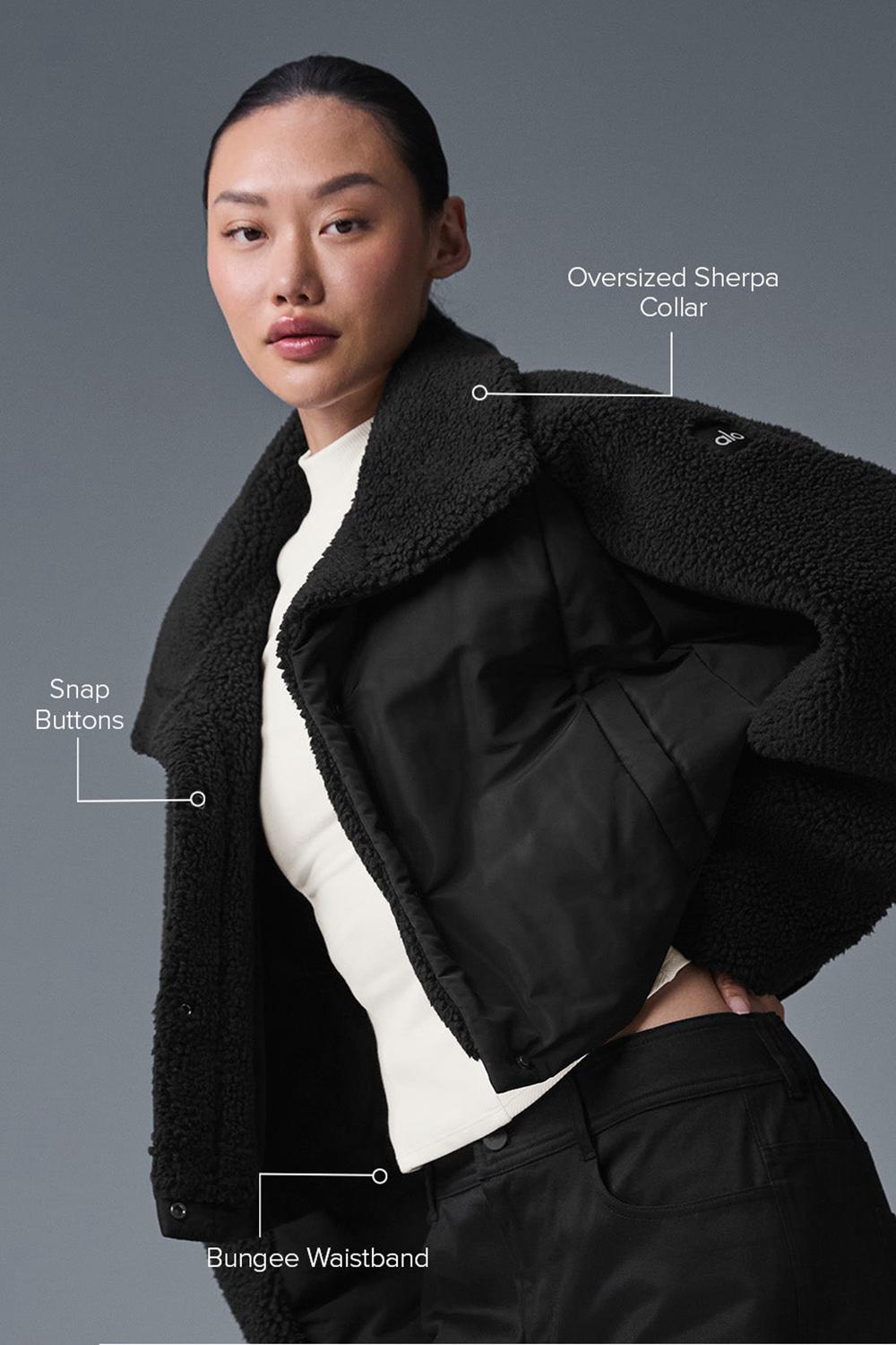 Chamarra Puffer Alo Yoga Sherpa Cozy Escape Mujer Negros Negros | Mexico  SOG-067458