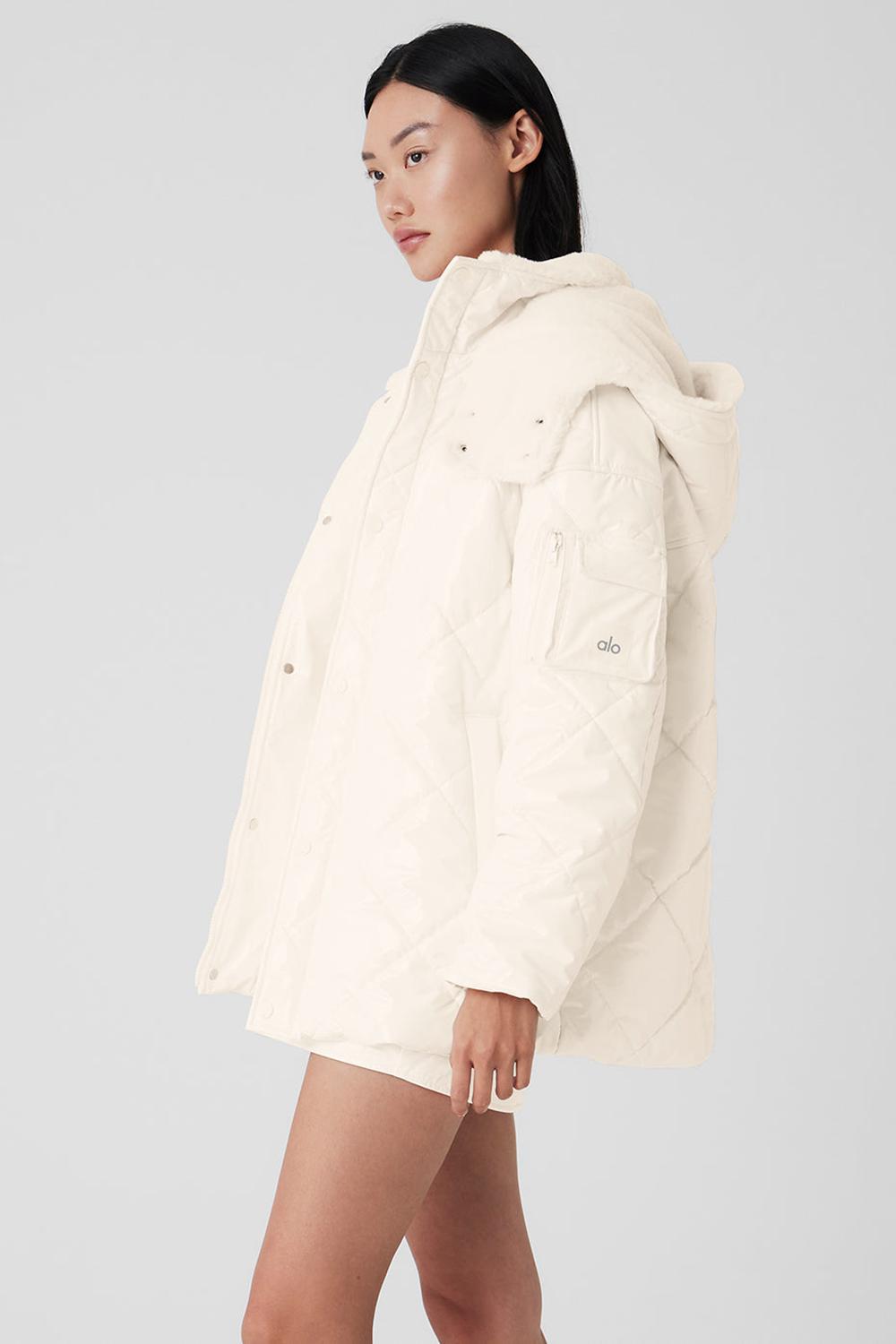 Chamarra Puffer Alo Yoga Snomoto Mujer Ivory | Mexico  RJP-658309