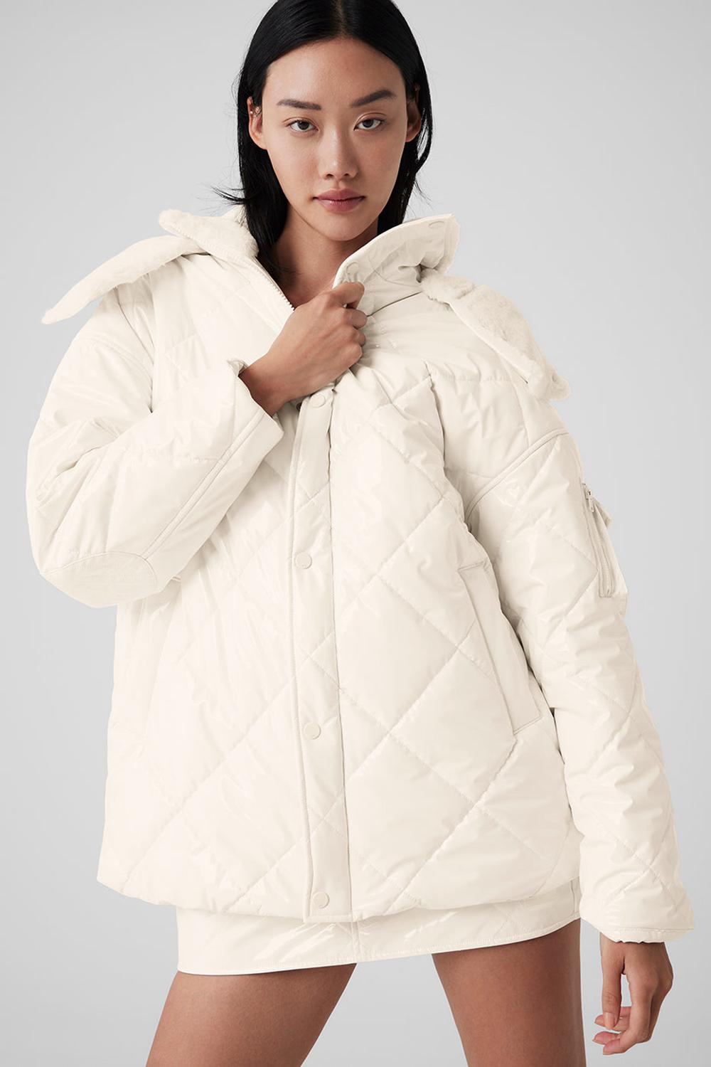 Chamarra Puffer Alo Yoga Snomoto Mujer Ivory | Mexico  RJP-658309