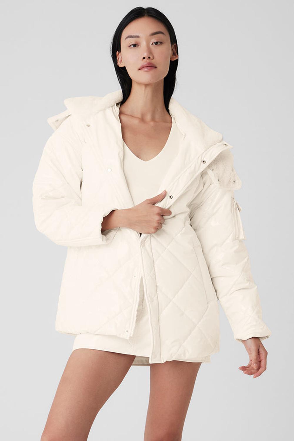 Chamarra Puffer Alo Yoga Snomoto Mujer Ivory | Mexico  RJP-658309