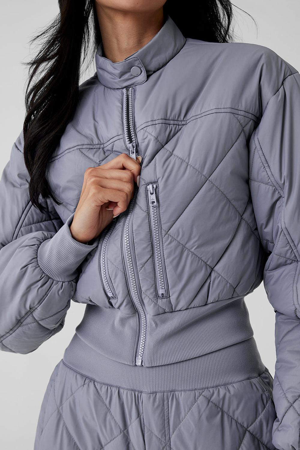 Chamarra Puffer Alo Yoga Snowrider Mujer Fog | Mexico  EPH-310269