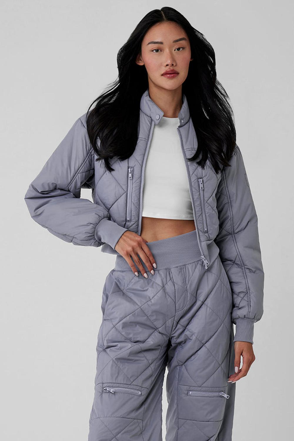 Chamarra Puffer Alo Yoga Snowrider Mujer Fog | Mexico  EPH-310269